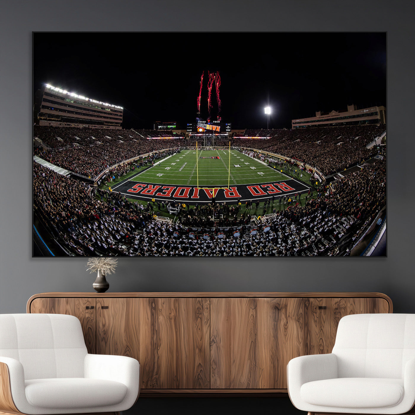SEG-FC-51X34_Oversize - Framed Texas Tech Red Raiders Stadium Canvas, Texas Tech Red Raiders Football Team Print - Lubbock