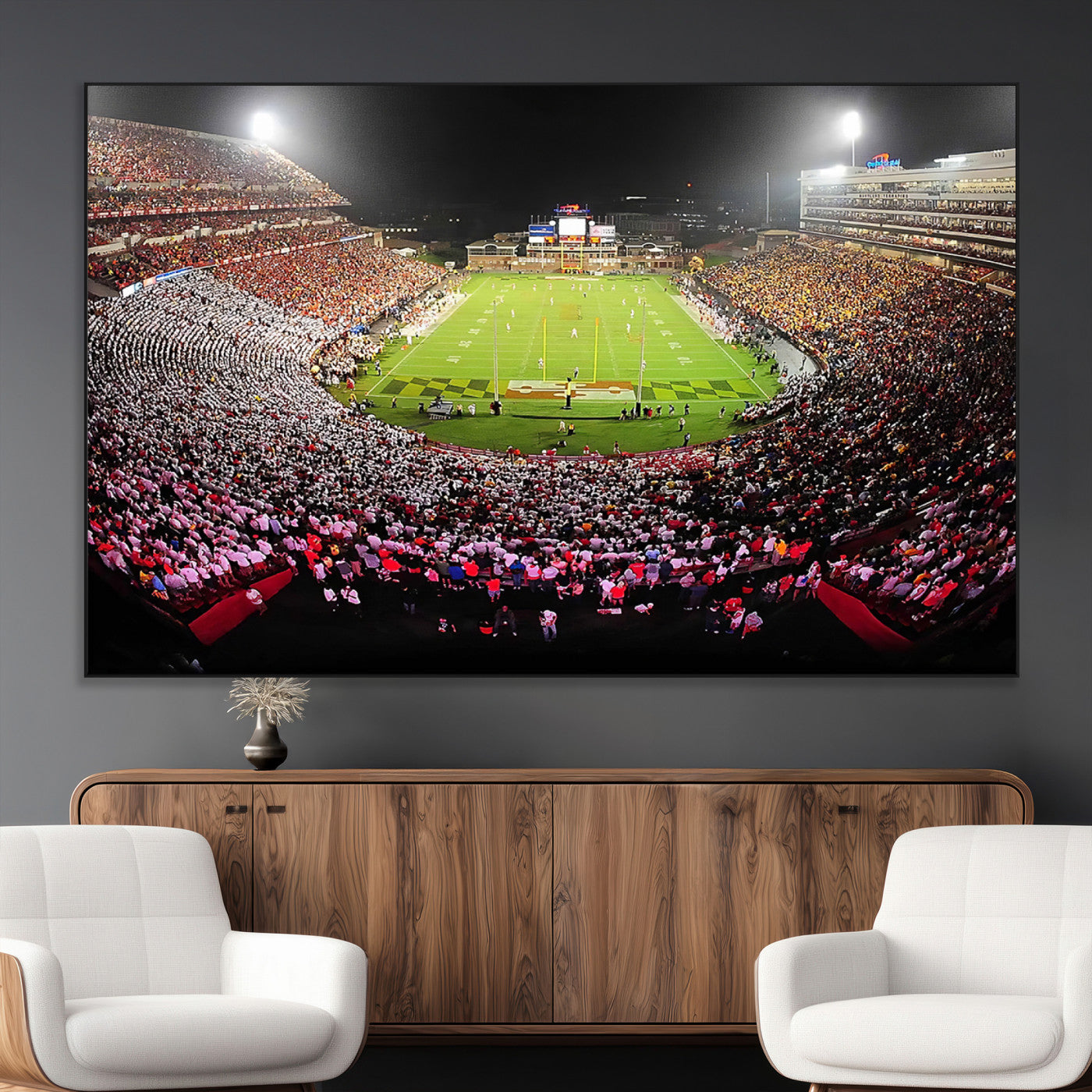 SEG-FC-51X34_Oversize - University of Maryland Terrapins Football Team Print - College Park SECU Stadium Wall Art Canvas
