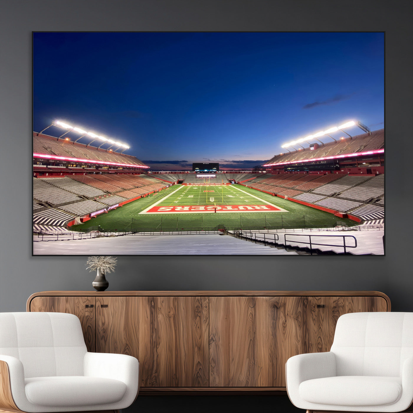 SEG-FC-51X34_Oversize - Rutgers Scarlet Knights Football Team Print - Piscataway SHI Stadium Wall Art Canvas Print