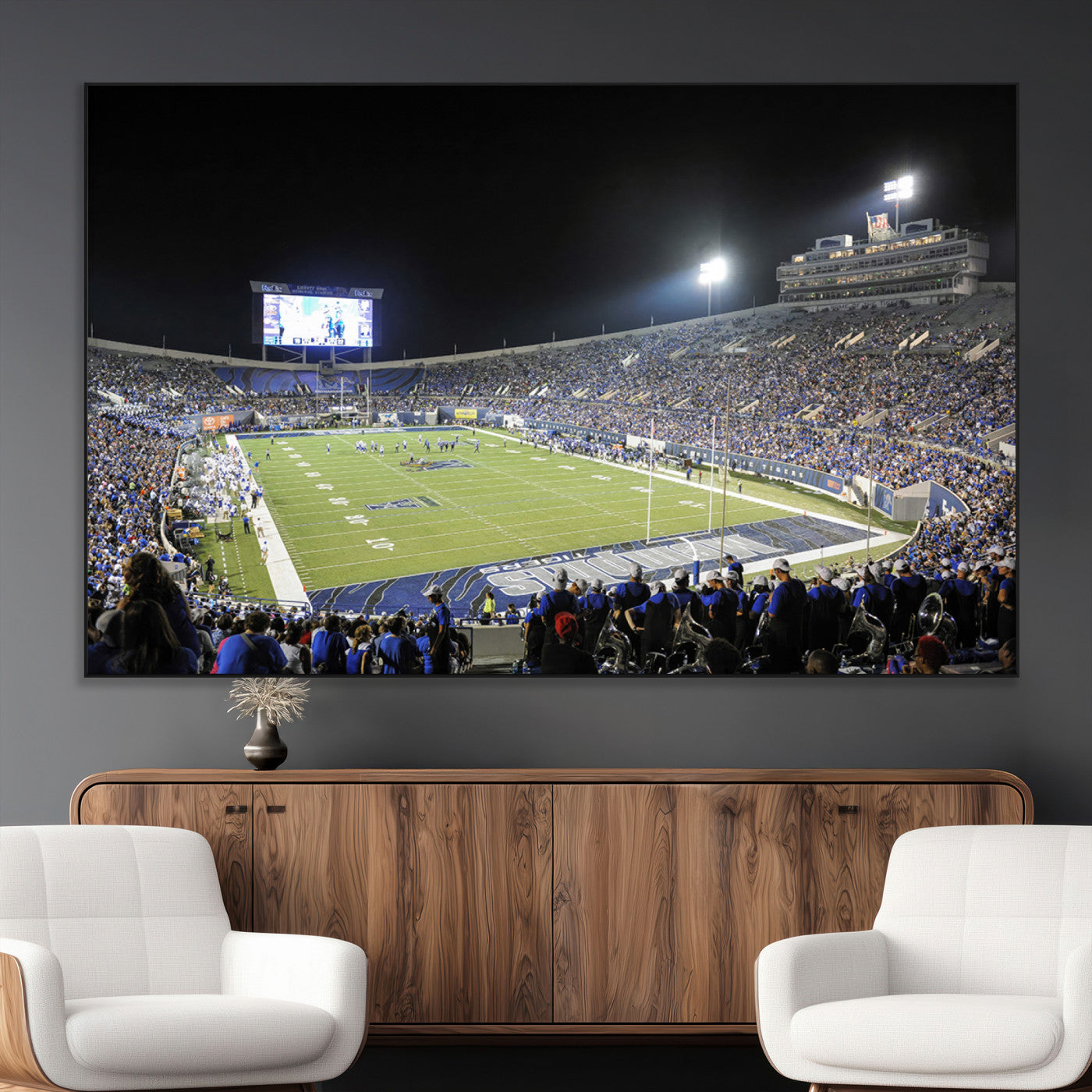 SEG-FC-51X34_Oversize - University of Memphis Tigers Football Team Print - Memphis Simmons Bank Liberty Stadium Wall Art