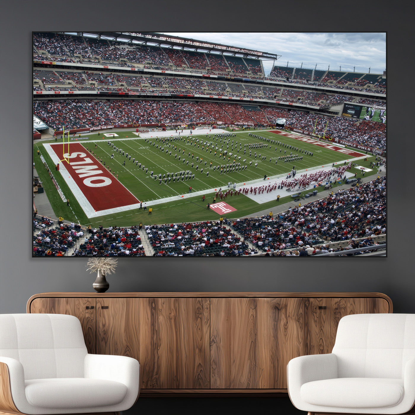 SEG-FC-51X34_Oversize - The Temple University Owls Athletics Team Print - Philadelphia Lincoln Financial Field Stadium Wall