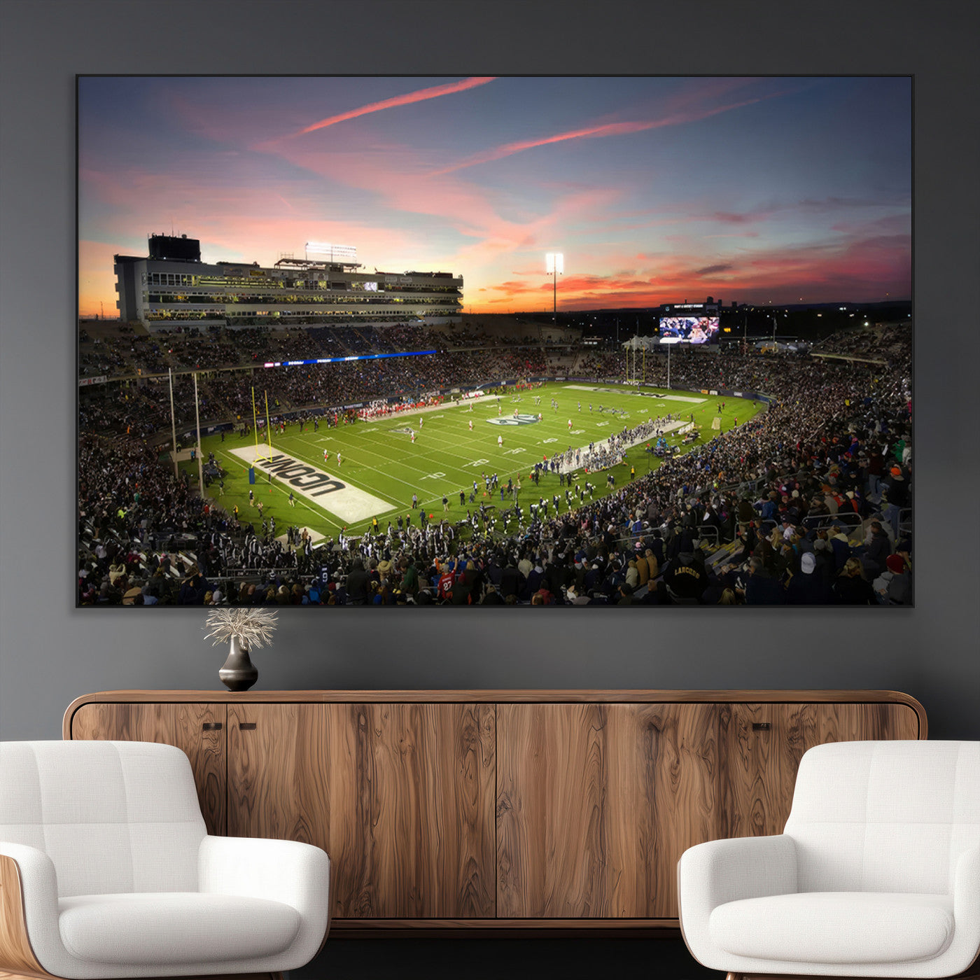 SEG-FC-51X34_Oversize - The University of Connecticut UCONN Huskies Football Team Print - East Hartford Pratt & Whitney