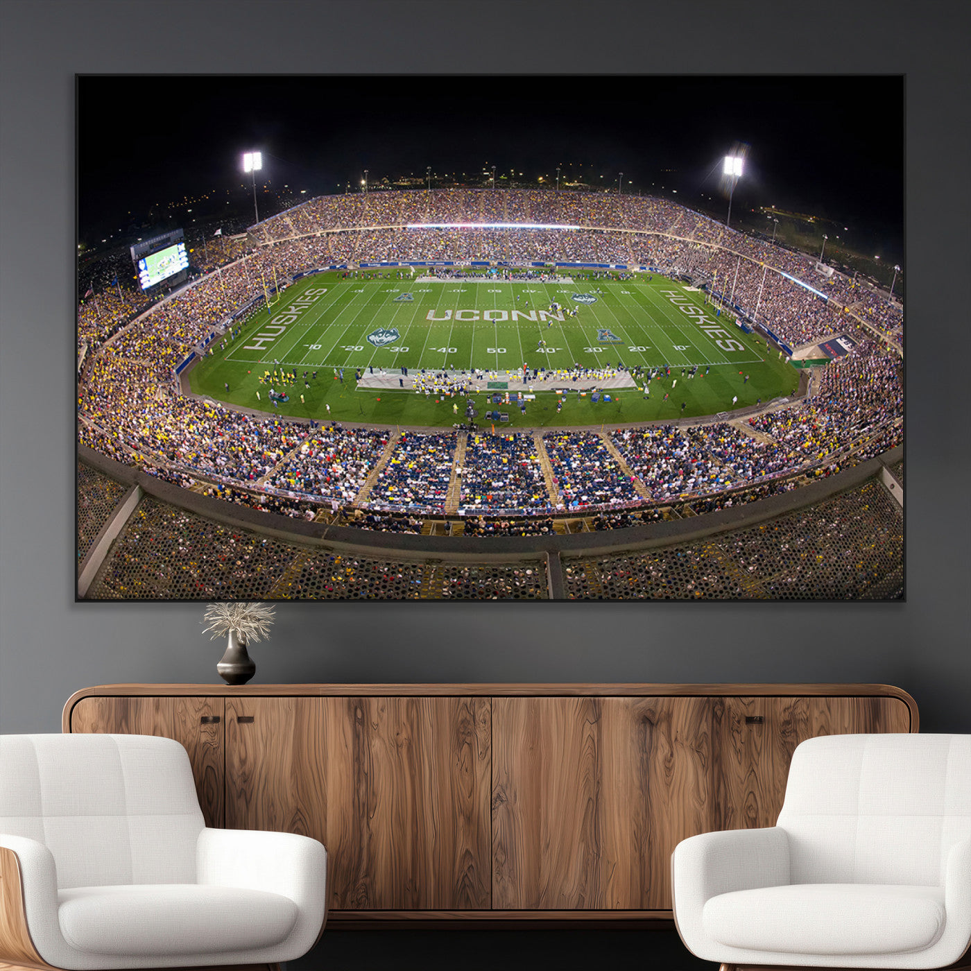 SEG-FC-51X34_Oversize - The University of Connecticut UCONN Huskies Football Team Print - East Hartford Pratt & Whitney