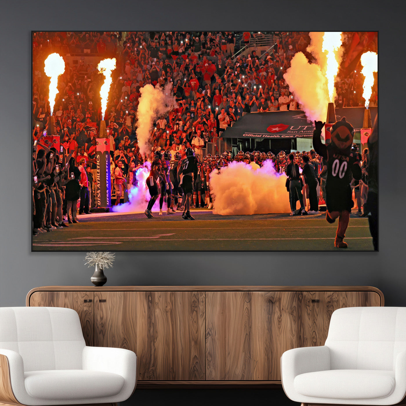 SEG-FC-51X34_Oversize - The University of Texas at San Antonio Roadrunners Football Team Print - San Antonio Alamodome Wall