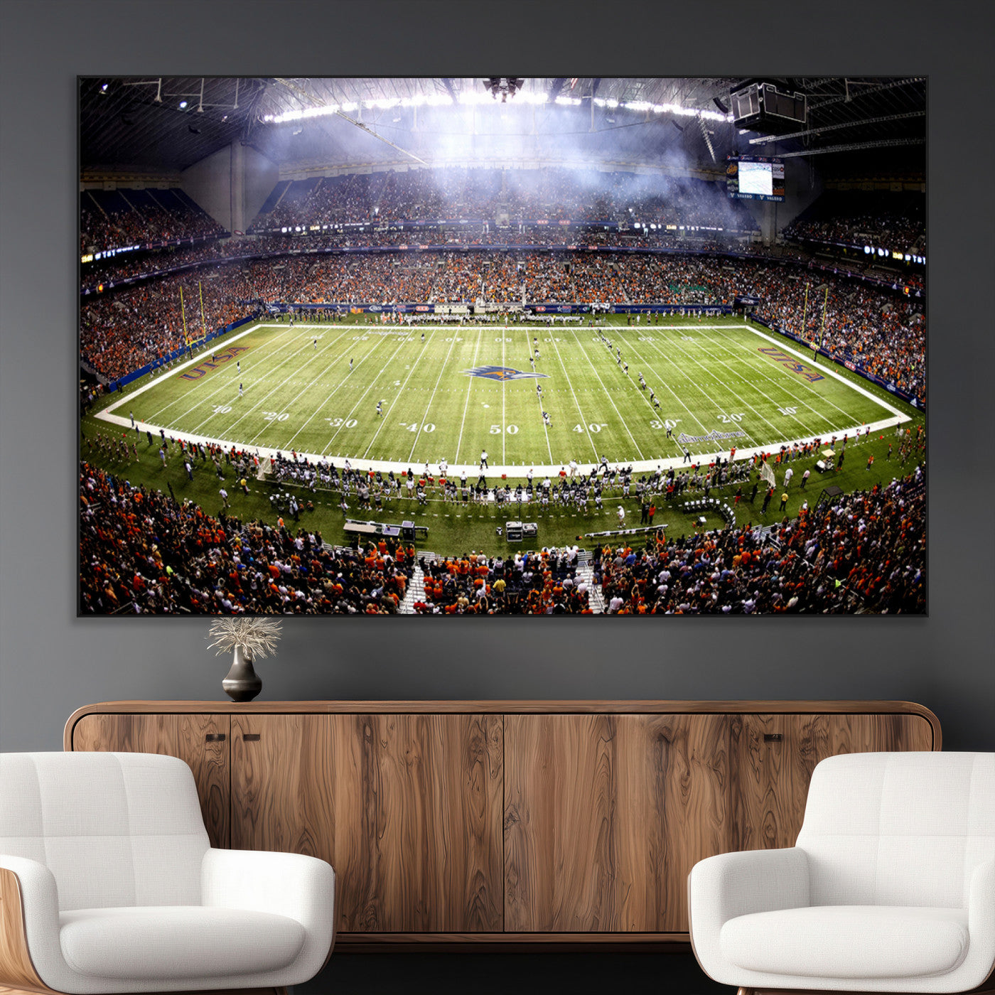 SEG-FC-51X34_Oversize - The University of Texas at San Antonio Roadrunners Football Team Print - San Antonio Alamodome Wall
