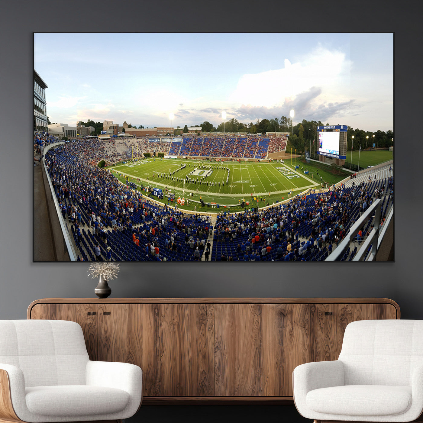 SEG-FC-51X34_Oversize - The Duke University Blue Devils Football Team Print - Durham Wallace Wade Stadium Wall Art Canvas
