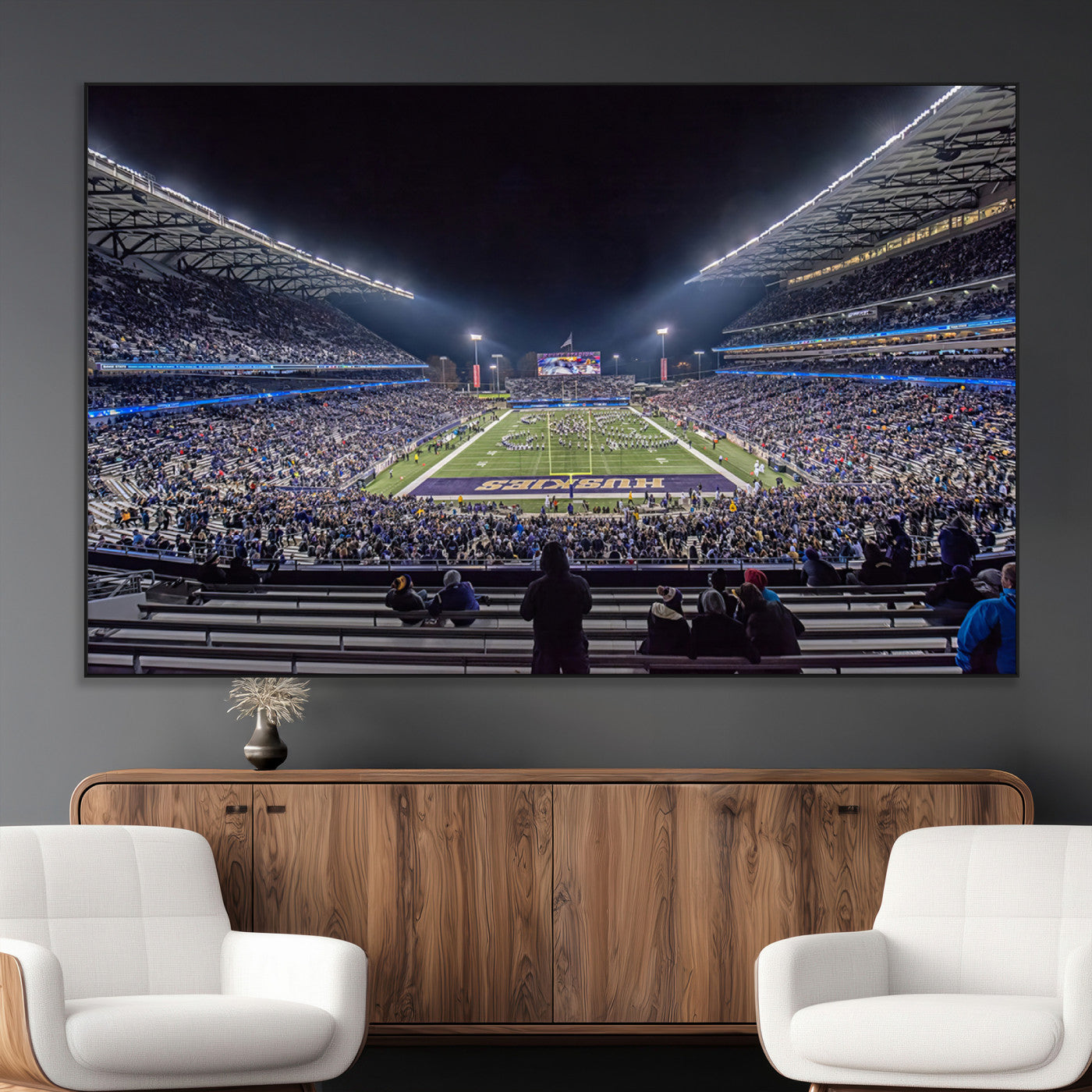 SEG-FC-51X34_Oversize - The University of Washington Huskies Football Team Print - Seattle Husky Stadium Wall Art Canvas