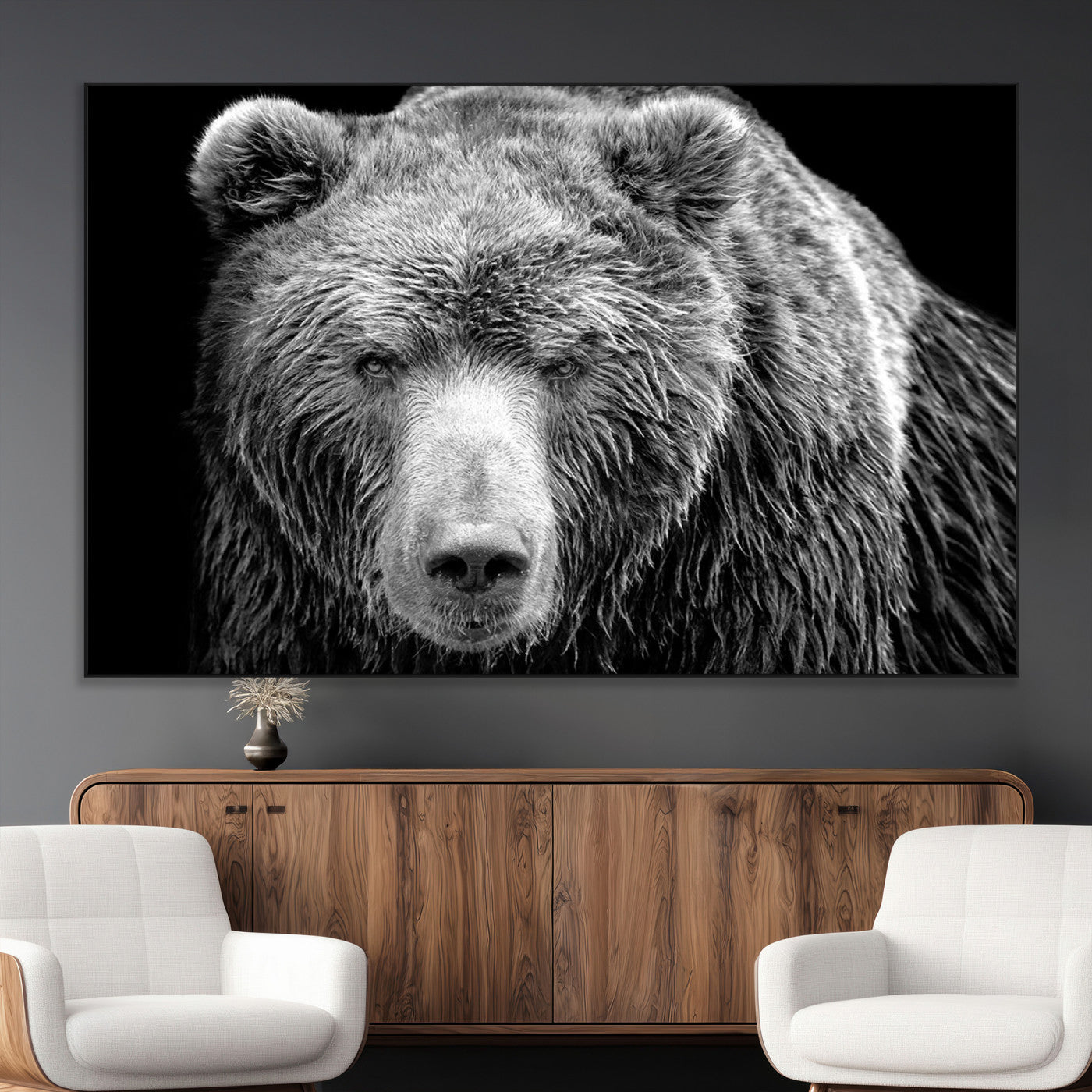 SEG-FC-51X34_Oversize - 399 Grizzly Bear Canvas Print | Ready to Hang Wall Art | Rustic Farmhouse & Cabin Decor | Wildlife