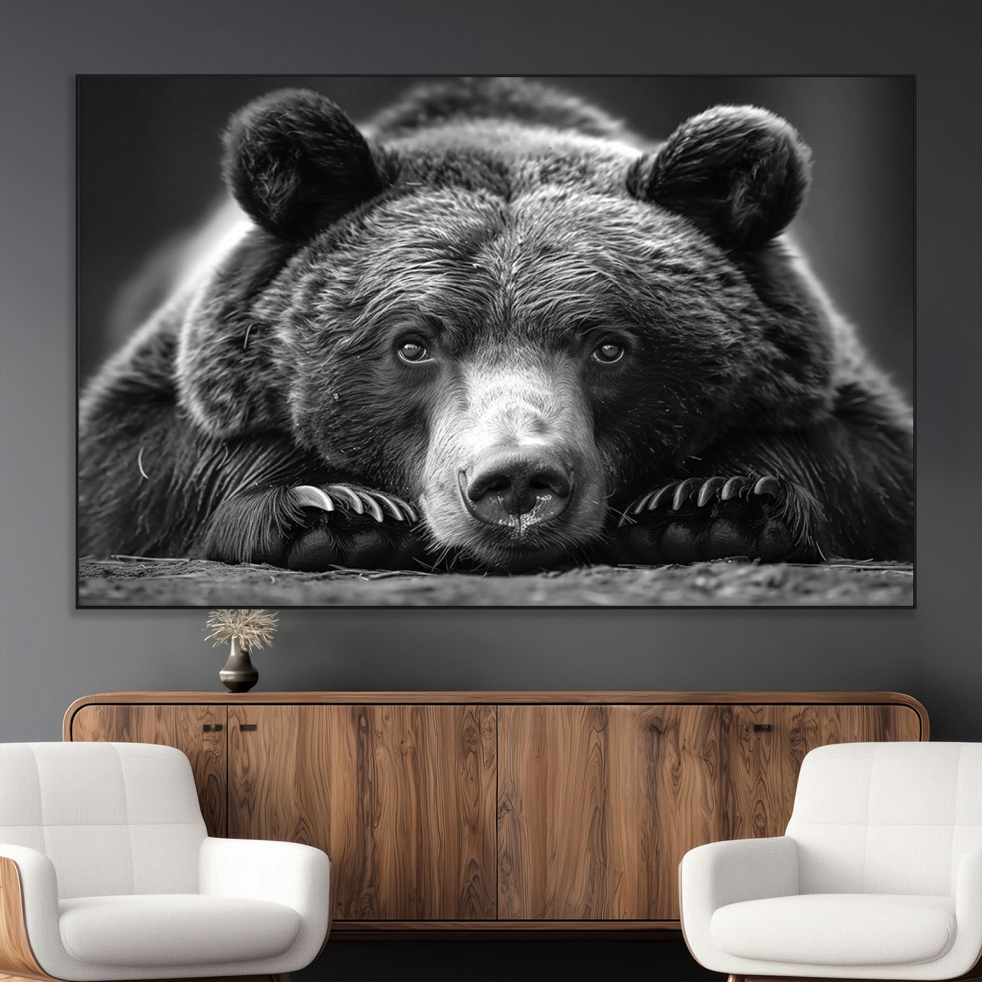 SEG-FC-51X34_Oversize - Resting Grizzly 399 Bear Canvas Print | Ready to Hang Wall Art | Rustic Cabin & Farmhouse Decor |