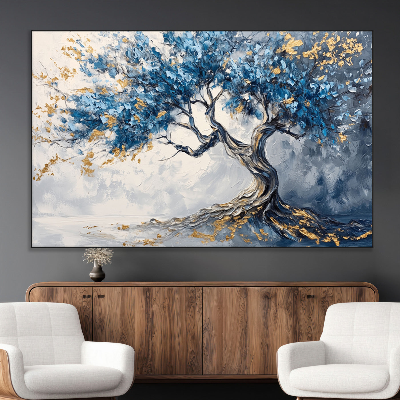 SEG-FC-51X34_Oversize - Abstract Tree Painting Canvas Wall Art | Tree of Life Painting Wall Art Canvas Print