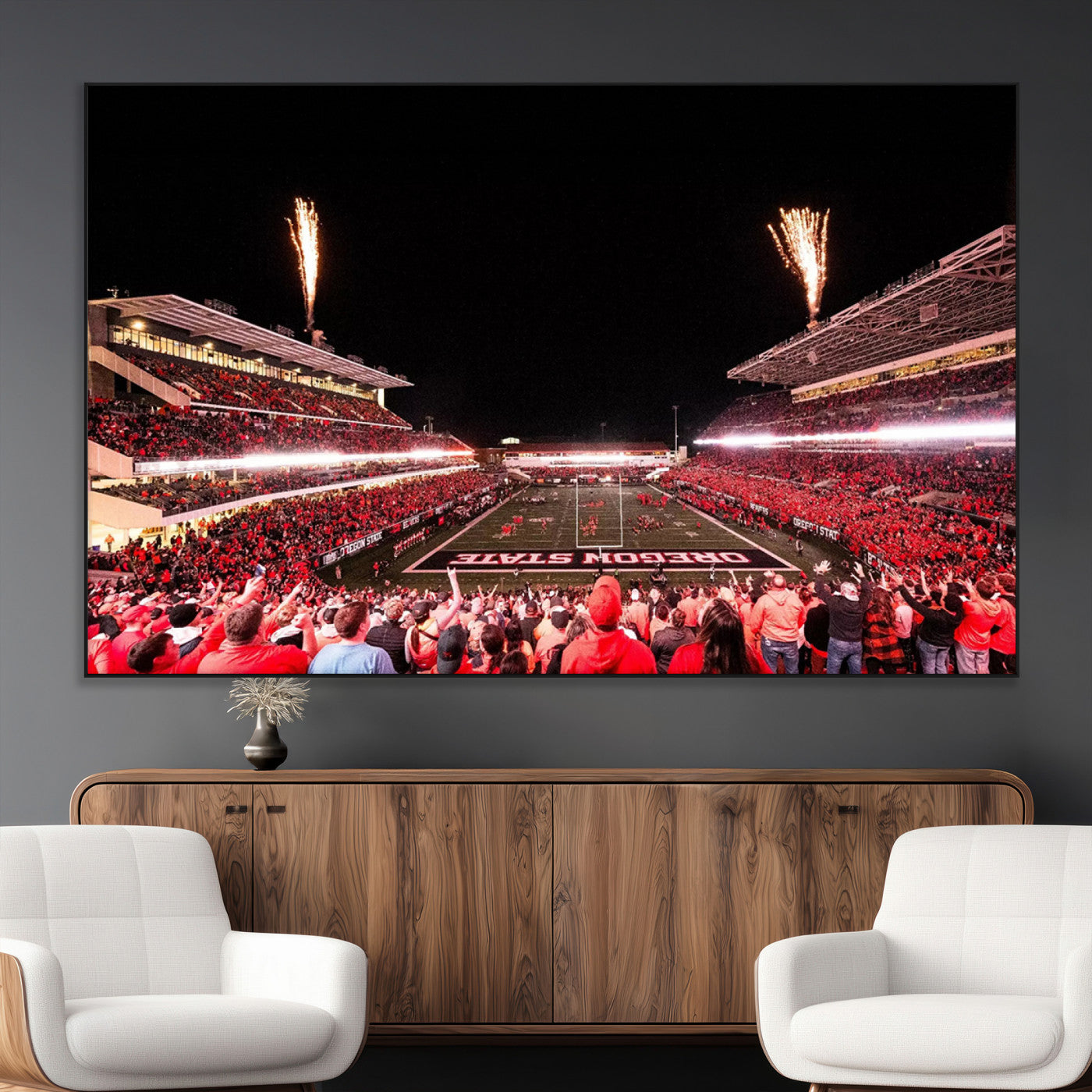 SEG-FC-51X34_Oversize - Oregon State Beavers Football Team Print - Corvallis Reser Stadium Wall Art Canvas Print
