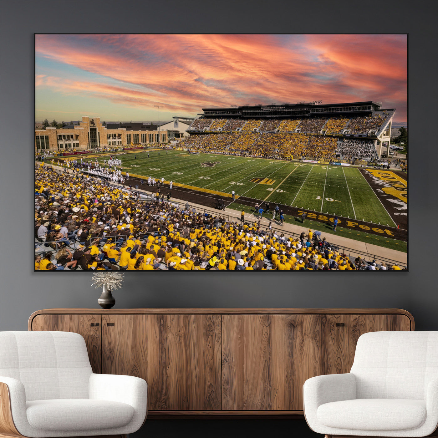 SEG-FC-51X34_Oversize - University of Wyoming Cowboys Football Team Print - Laramie Jonah Field War Memorial Stadium Wall