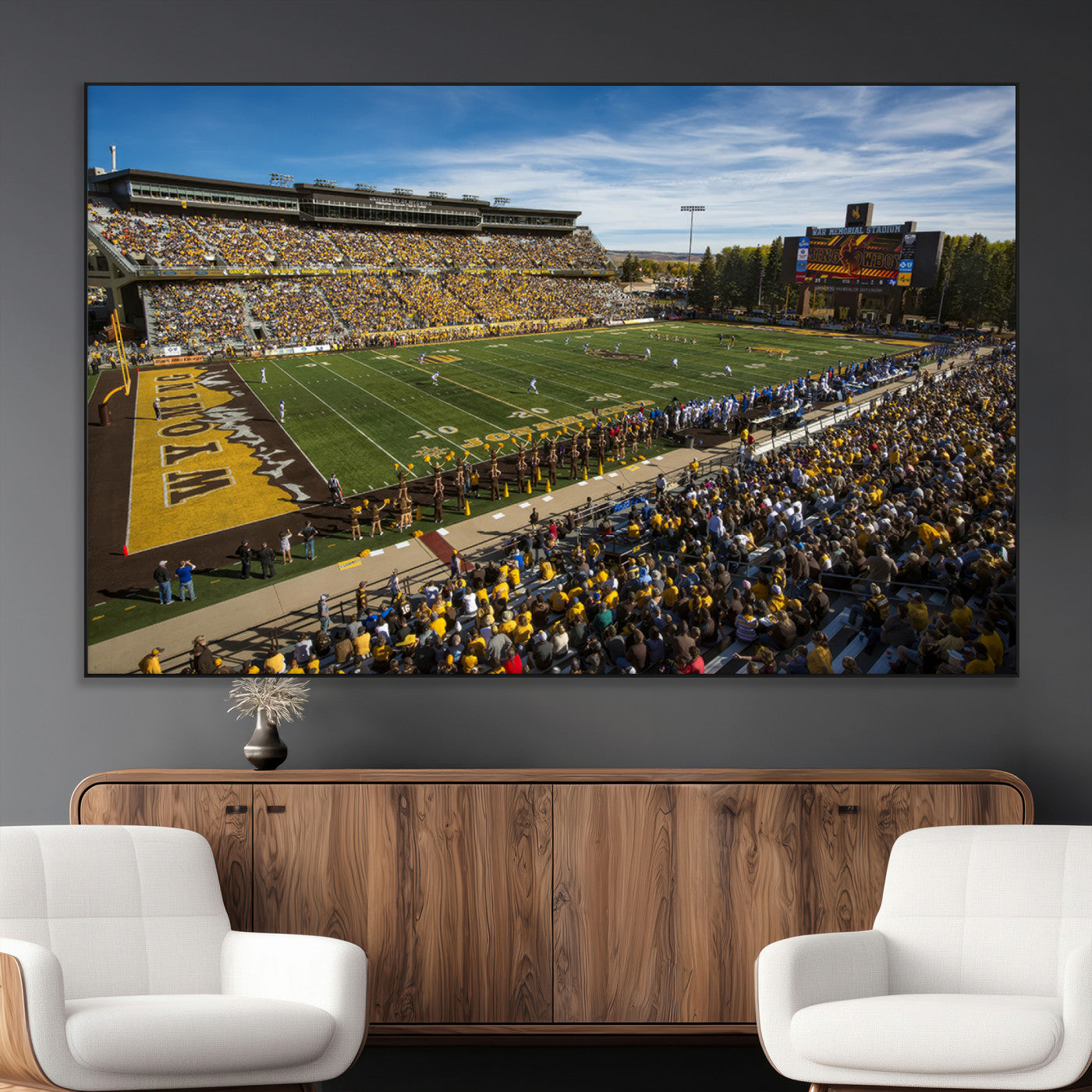 SEG-FC-51X34_Oversize - University of Wyoming Cowboys Football Team Print - Laramie Jonah Field War Memorial Stadium Wall