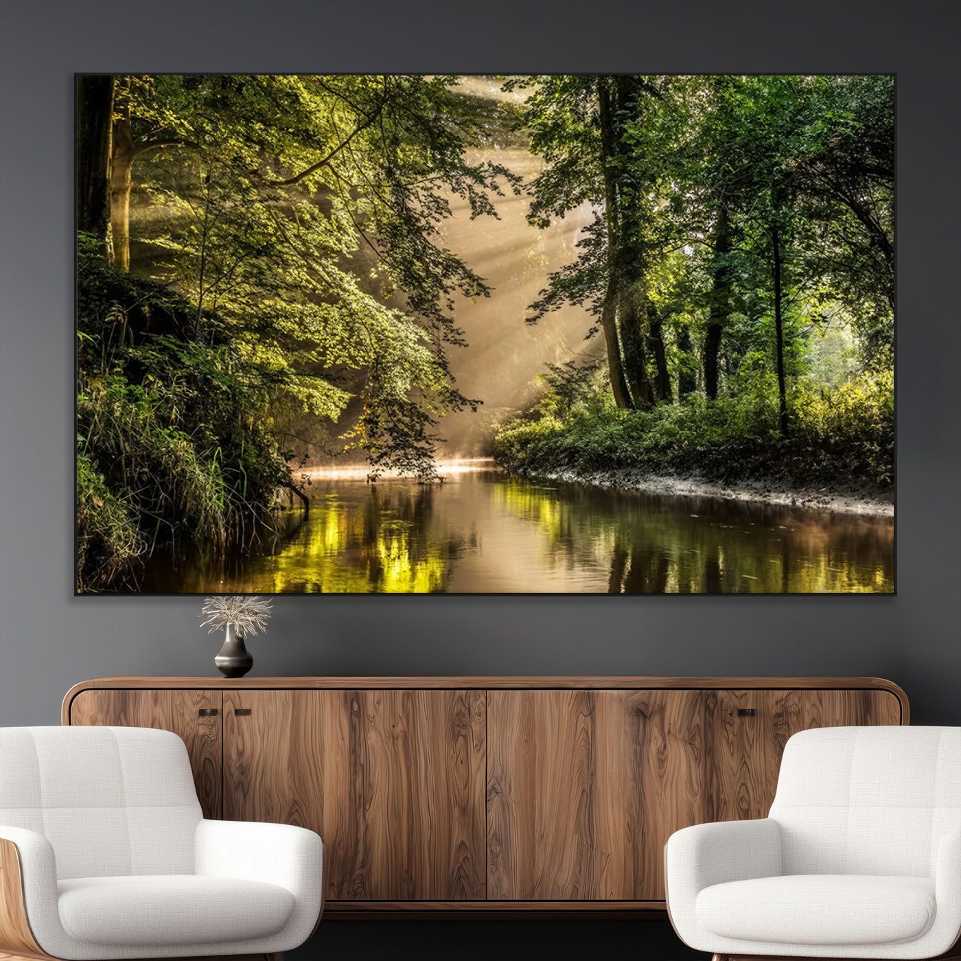 SEG-FC-51X34_Oversize - Forest Wall Art Print | River Landscape Wall Art | Perfect for Farmhouse Wall Decor, Cabin Wall Art