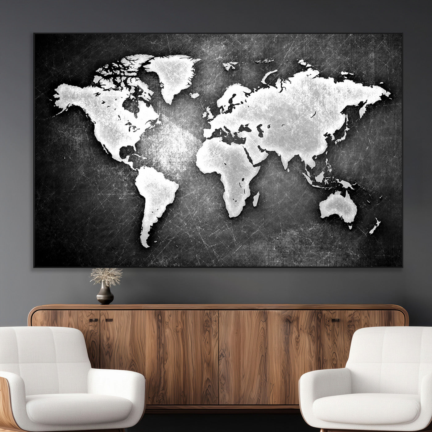 SEG-FC-51X34_Oversize - World Map Wall Art Canvas Print – Framed Wall Art for Anniversary Gift or Home Adventure Decor