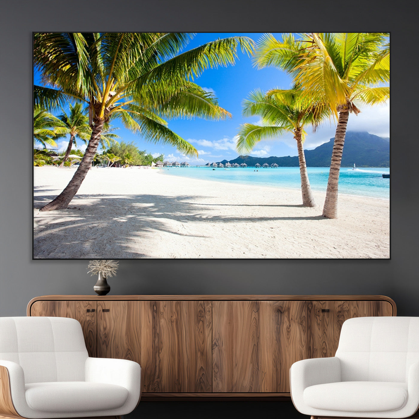 SEG-FC-51X34_Oversize - Blue Beach and Sea Wall Art Canvas Print