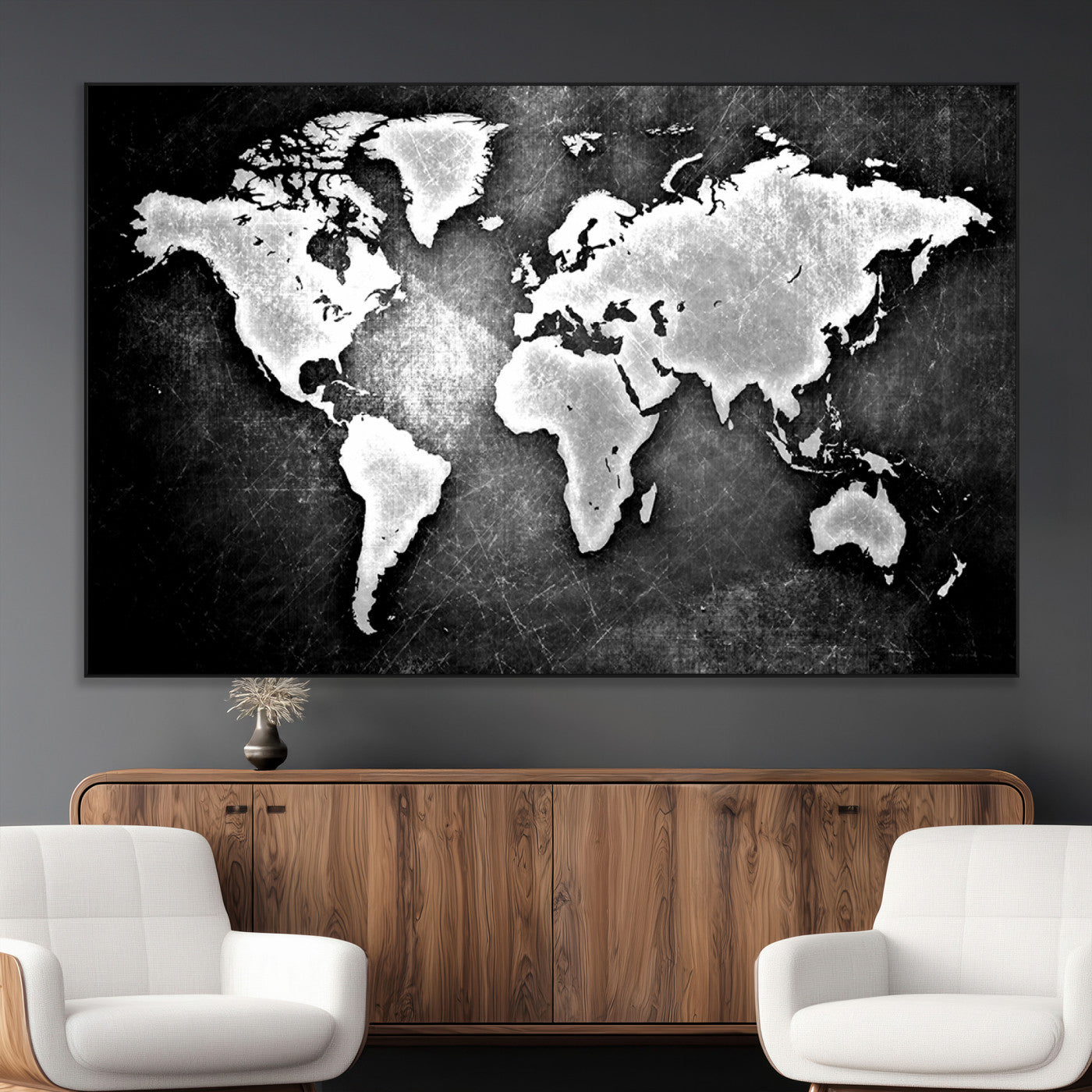 SEG-FC-51X34_Oversize - World Map Wall Art Canvas Print – Framed Wall Art for Anniversary Gift or Home Adventure Decor