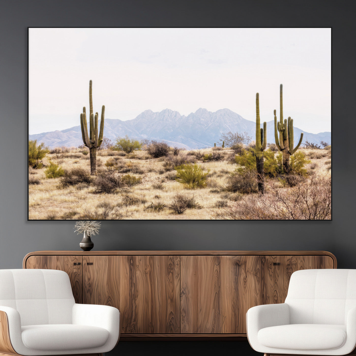 SEG-FC-51X34_Oversize - Arizona Desert Wall Art Print | Arizona Desert Canvas Print with Saguaro Cacti | Southwestern