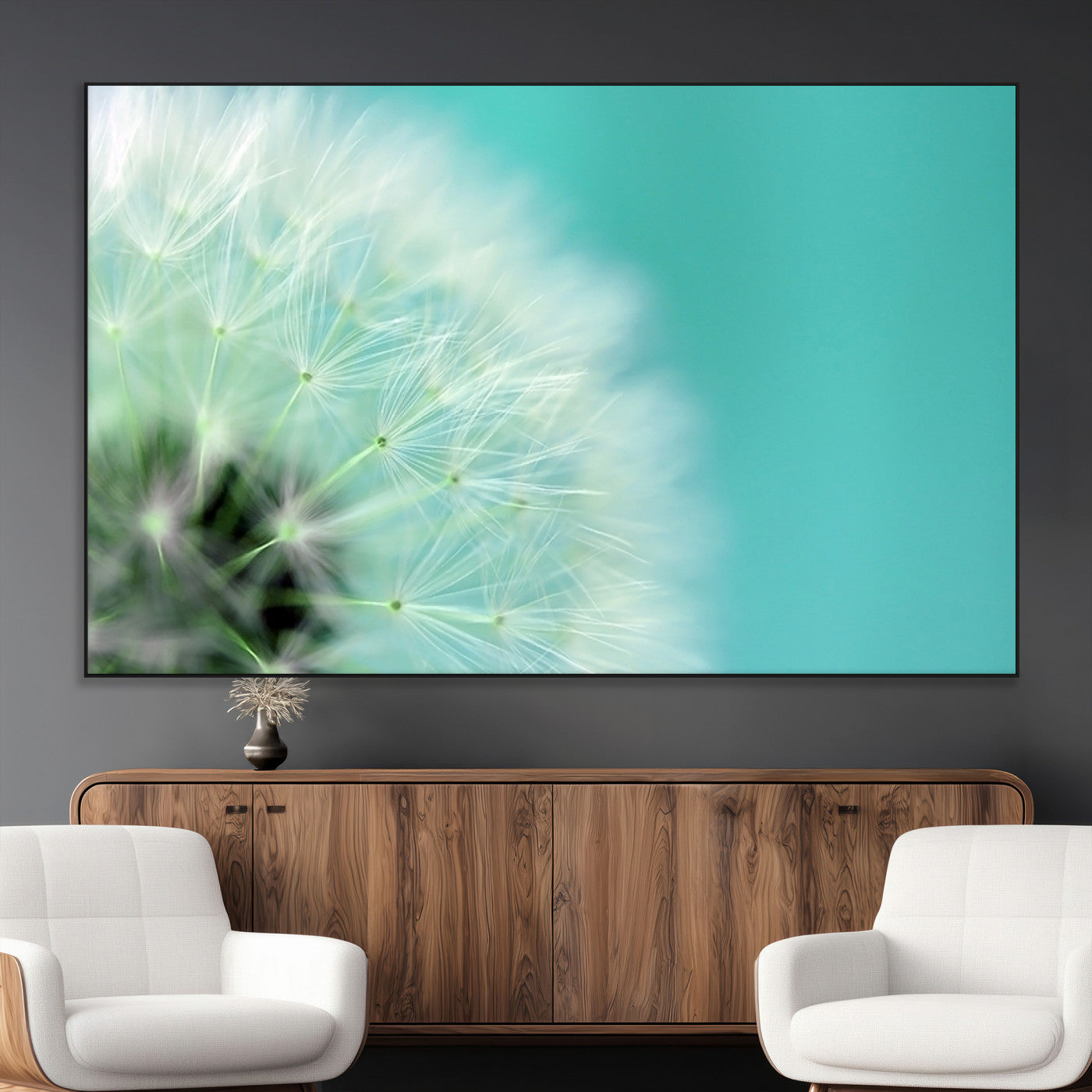 SEG-FC-51X34_Oversize - DANDELION Flower Wall Art Canvas Print, Canvas Dandelion Floral Wall Art