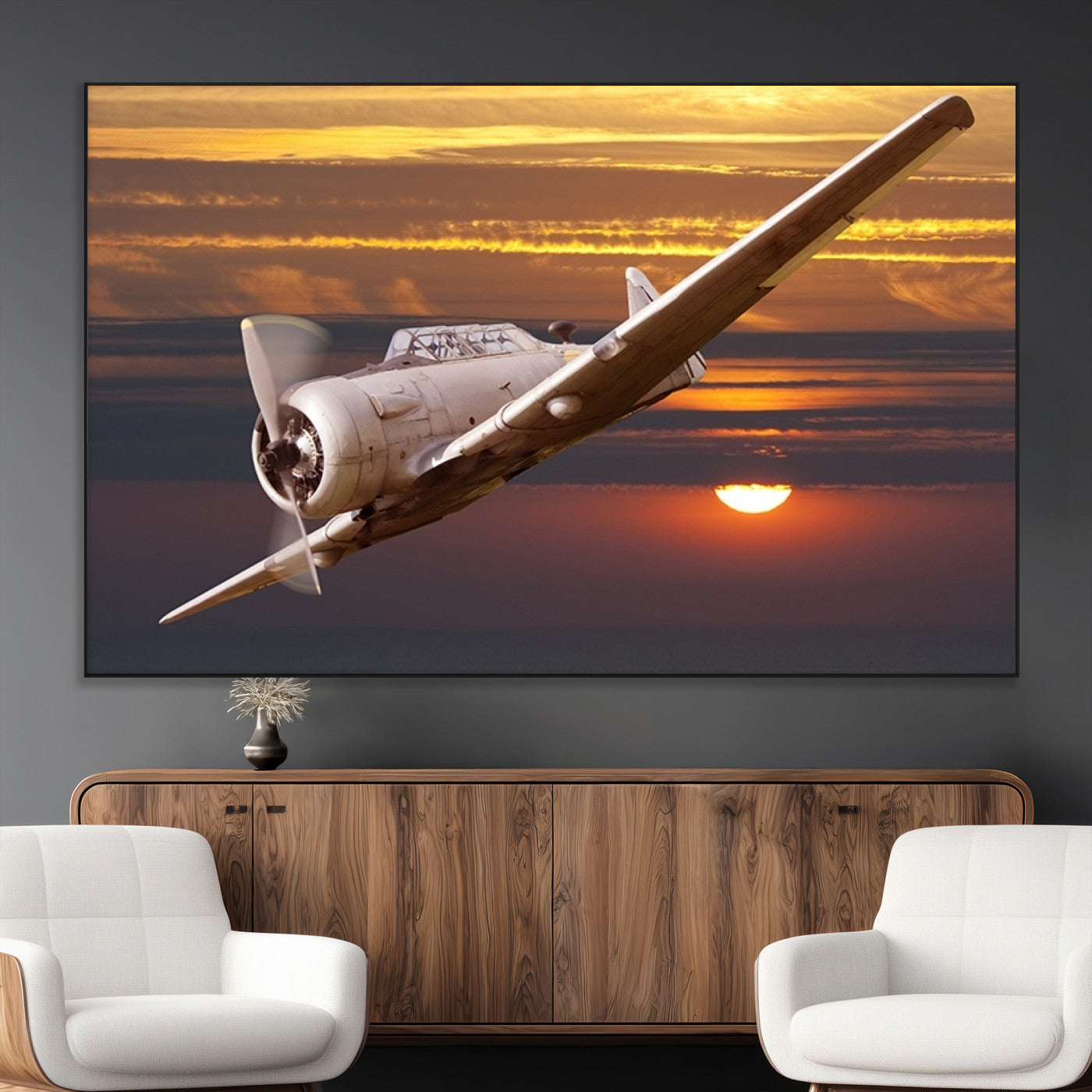 SEG-FC-51X34_Oversize - Old War Plane Wall Art Canvas Print