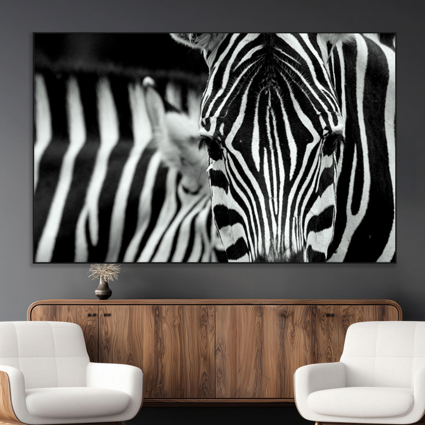 SEG-FC-51X34_Oversize - Large Wall Art Close Taken Zebra Canvas Print