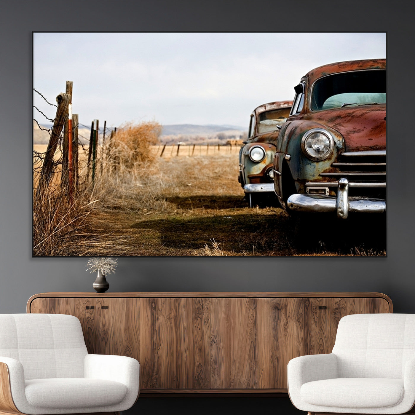 SEG-FC-51X34_Oversize - Old Rustic Classic Car Wall Art Canvas Print
