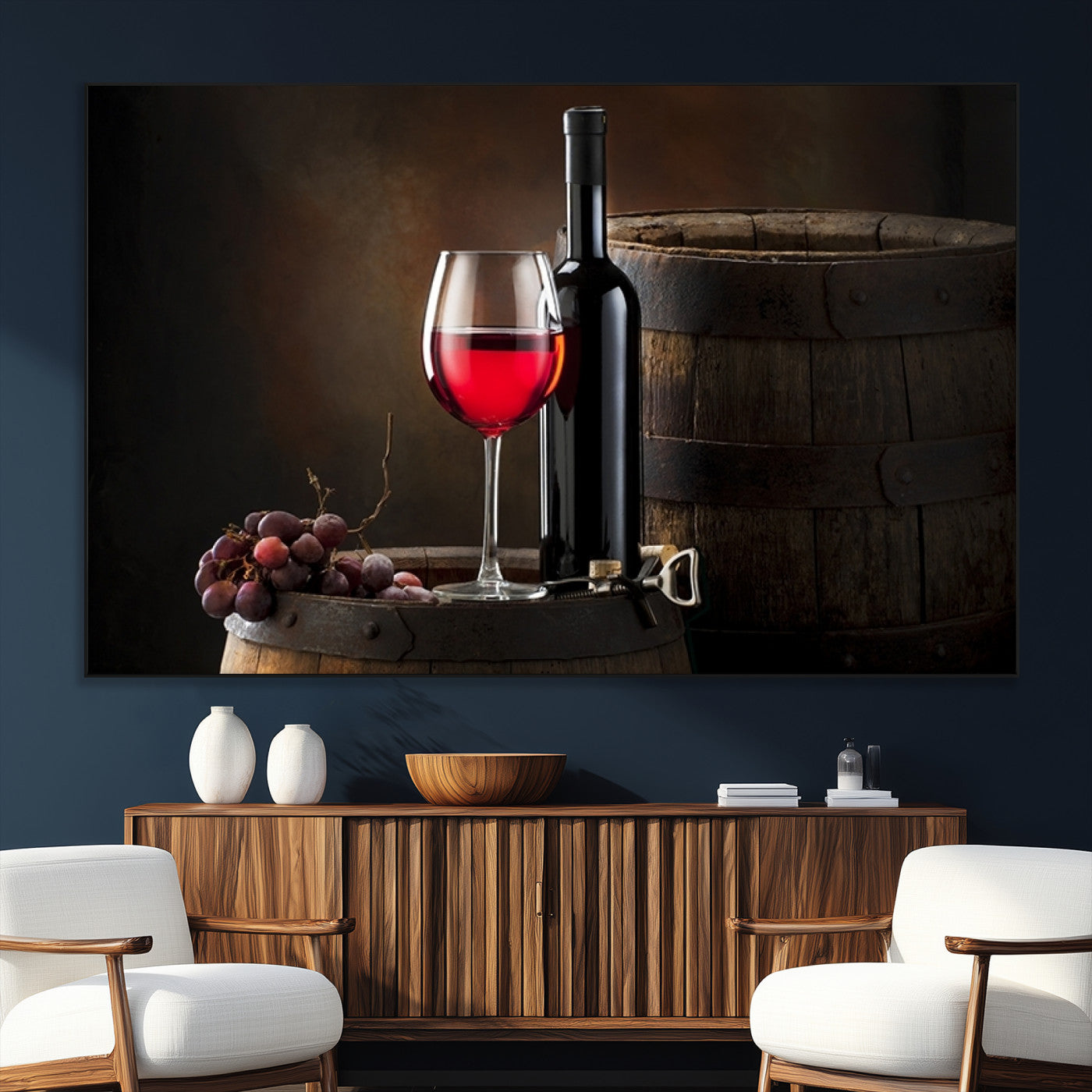 SEG-FC-51X34_Oversize - Red Wine and Bottle Canvas Print