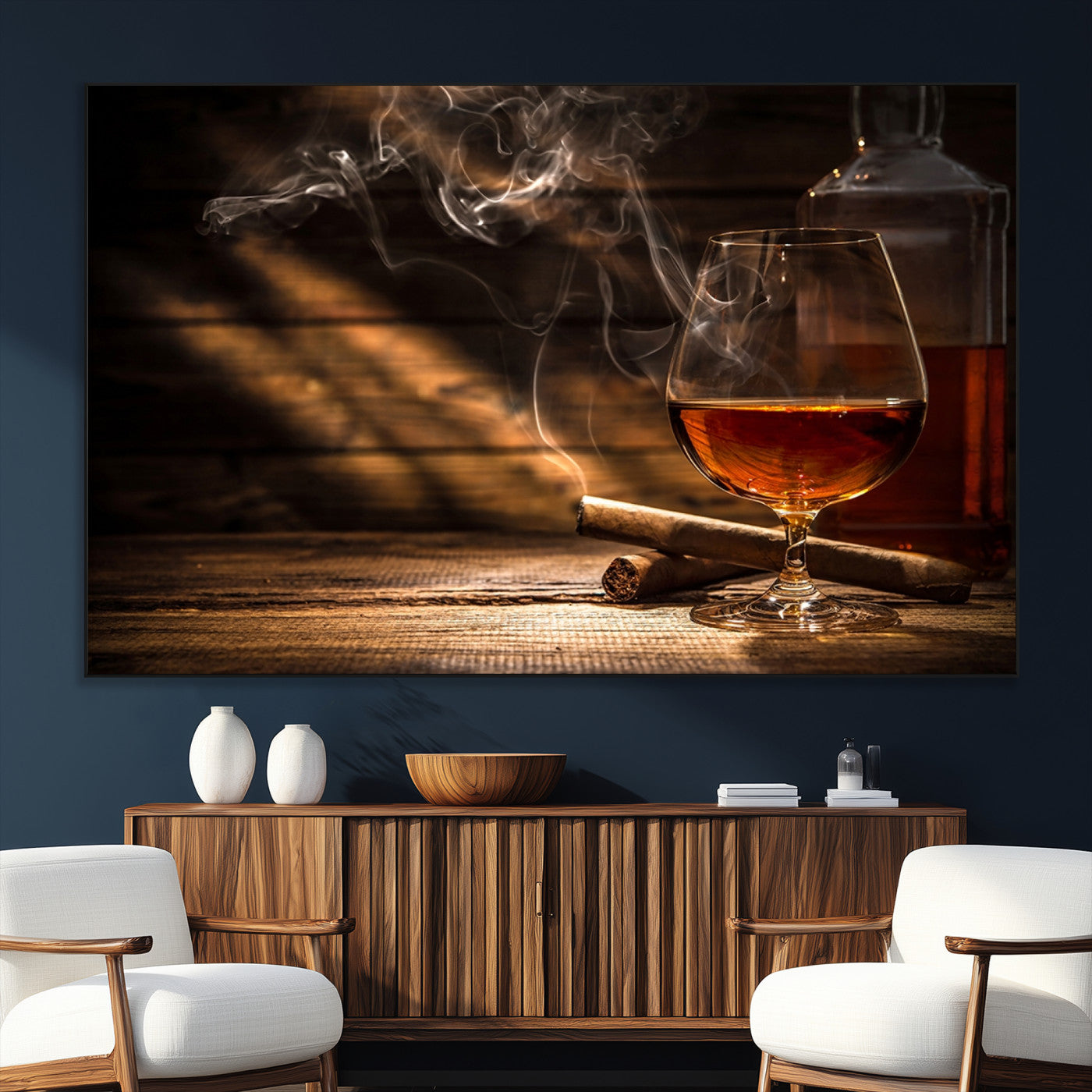 SEG-FC-51X34_Oversize - Whiskey and Cigar Wall Art Canvas Print