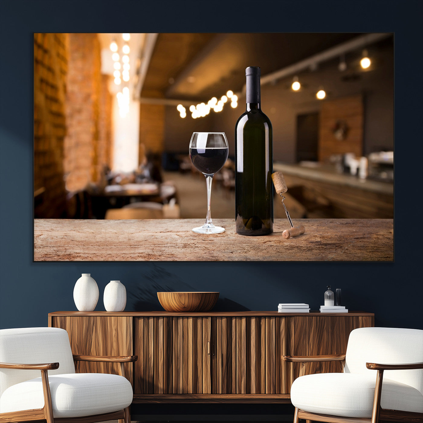 SEG-FC-51X34_Oversize - Wine and Bottle Wall Art Canvas Print