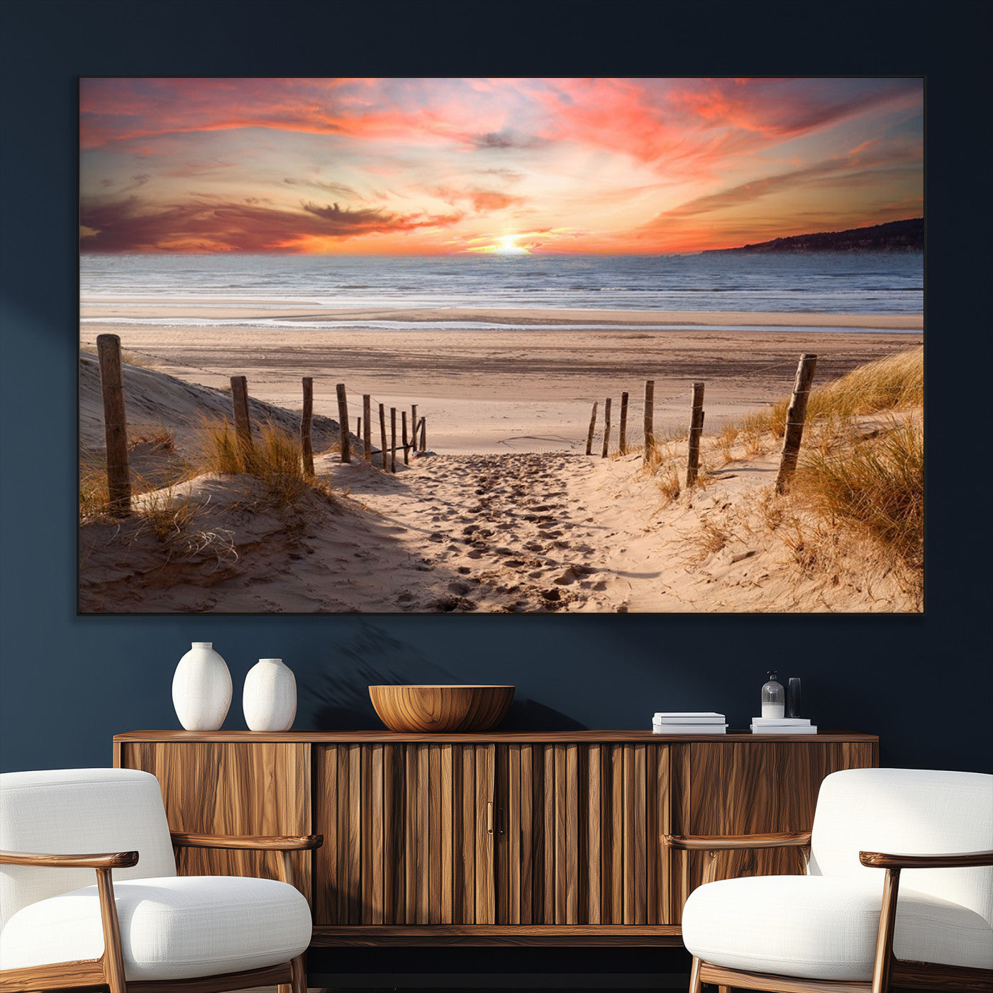 SEG-FC-51X34_Oversize - Sunset on the Sea Wall Art Canvas Print