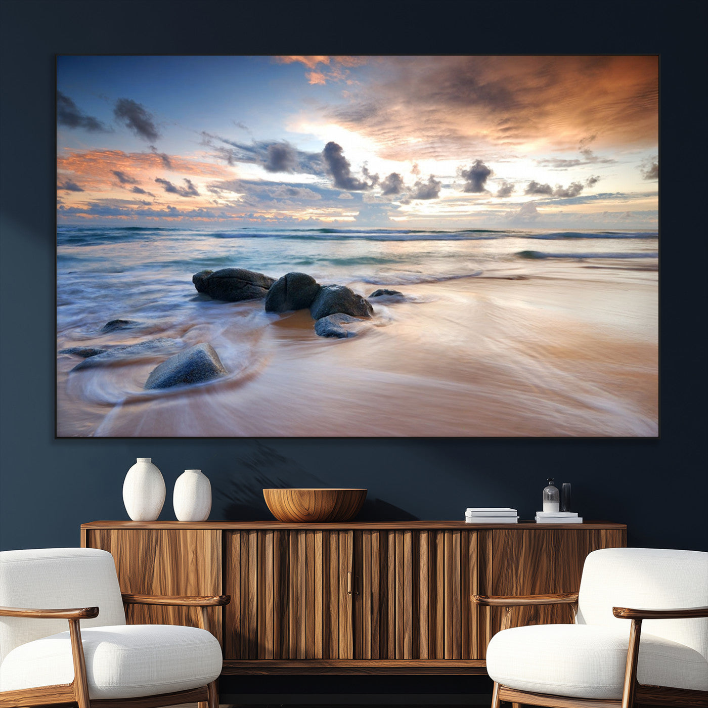 SEG-FC-51X34_Oversize - Serene Weather On The Beach Wall Art Canvas Print