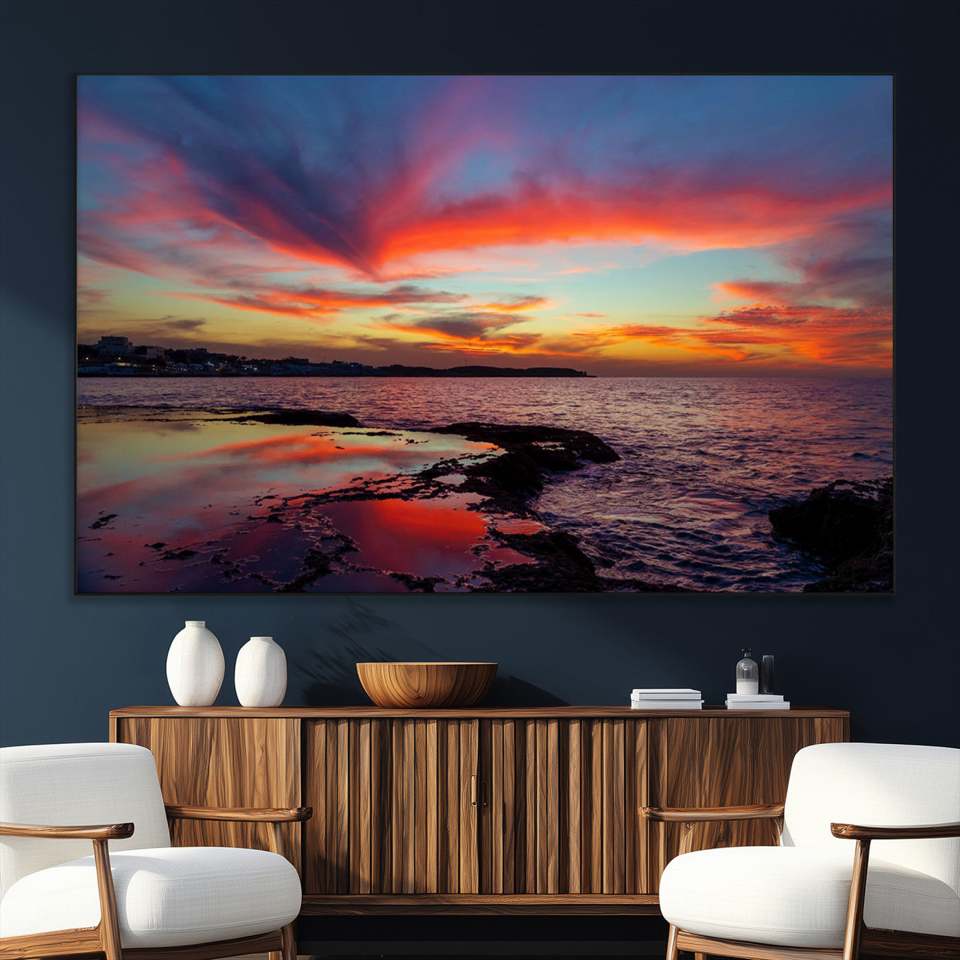 SEG-FC-51X34_Oversize - Glorious Sunset on The Beach Wall Art Canvas Print