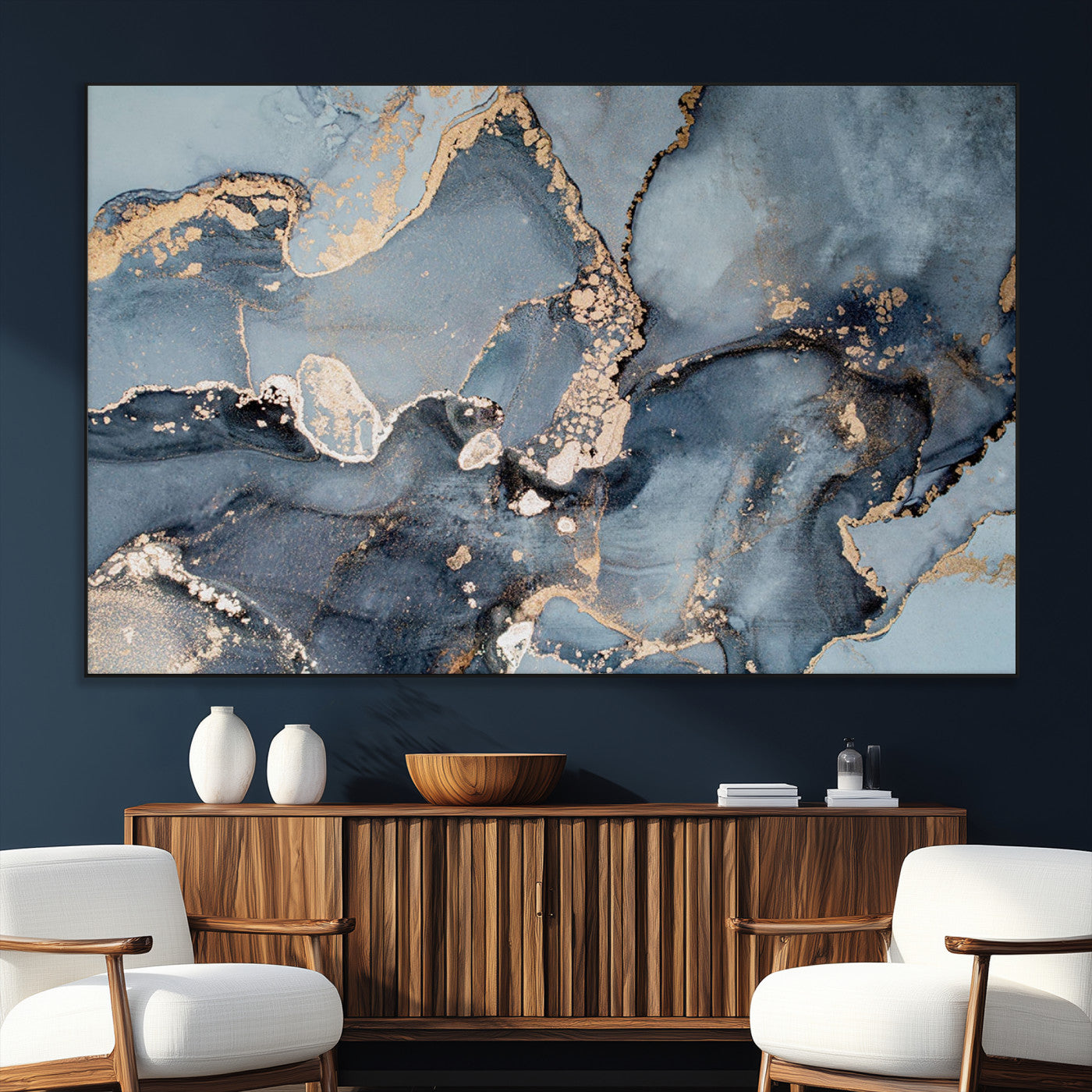 17119-MGV-CV-36X24-Multipanel Marble Fluid Effect Wall Art Abstract Canvas Wall Art Print