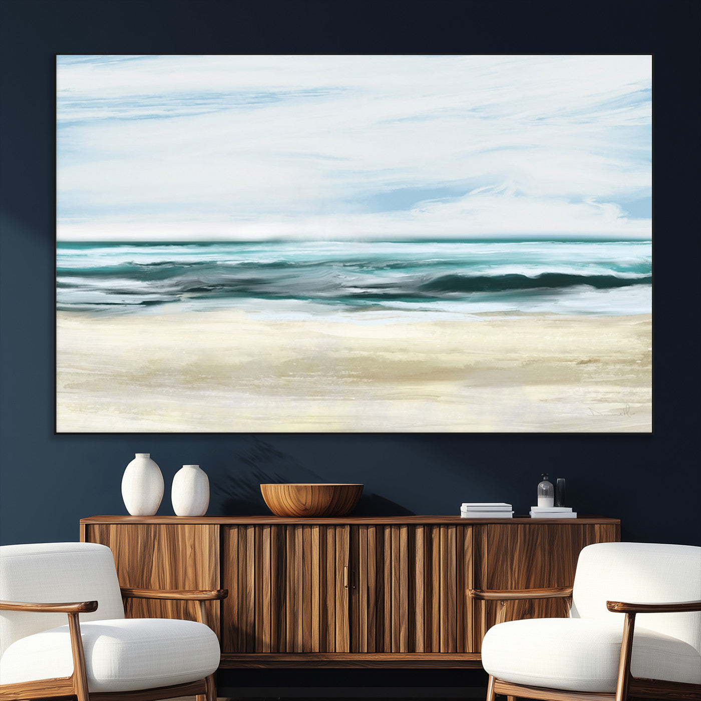 -Ocean Abstract Wall Art Canvas Print