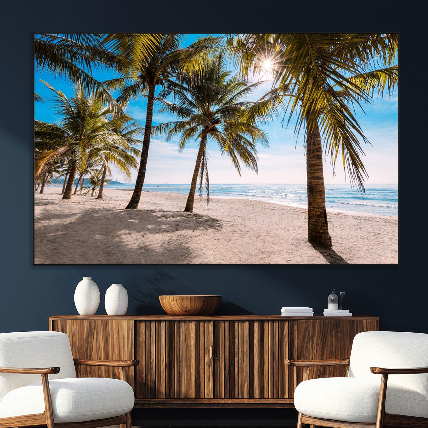 -Palm Beach Tropical Island Wall Art Canvas Print