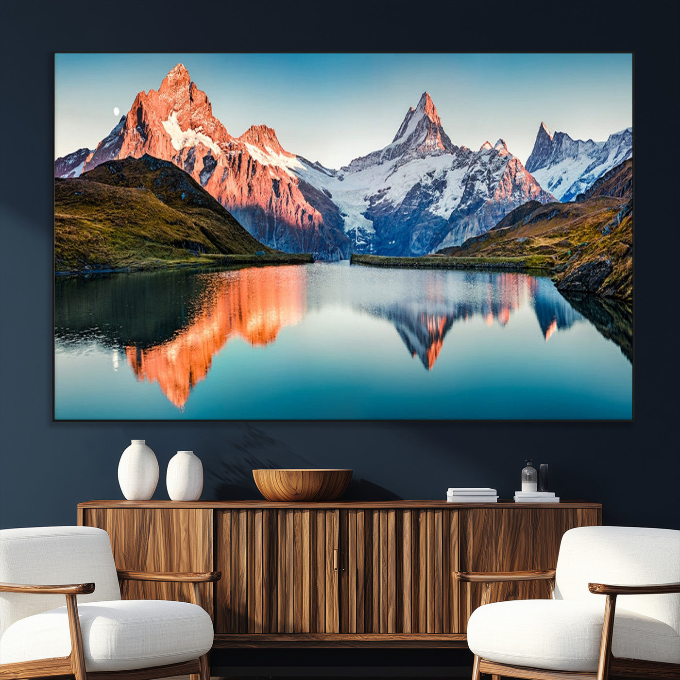 SEG-FC-51X34_Oversize - Landscape Mountain and Lake View Wall Art Canvas Print