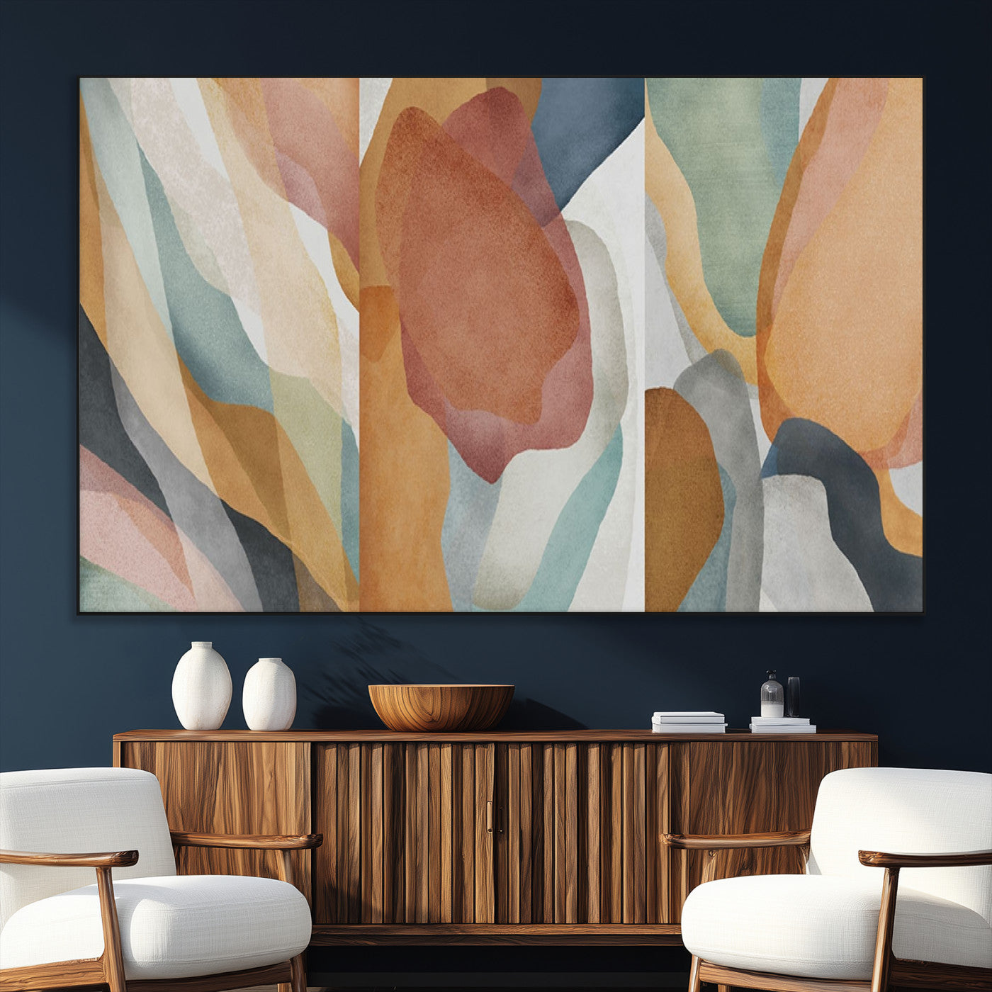 SEG-FC-51X34_Oversize - Boho Wall Art Canvas Print Set, Watercolor Boho Wall Art Canvas