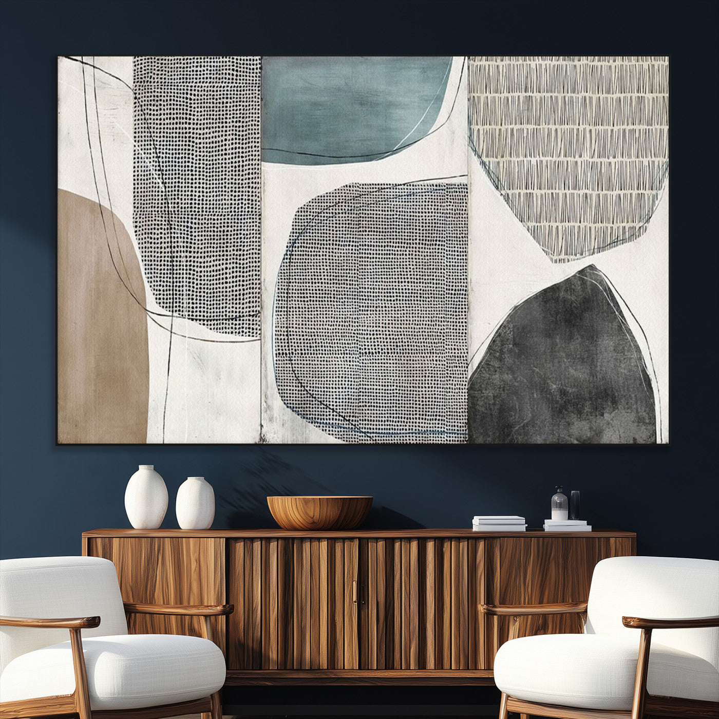 SEG-FC-51X34_Oversize - Canvas Print Wall Art Abstract Art Boho, Framed Boho Decor Canvas Print