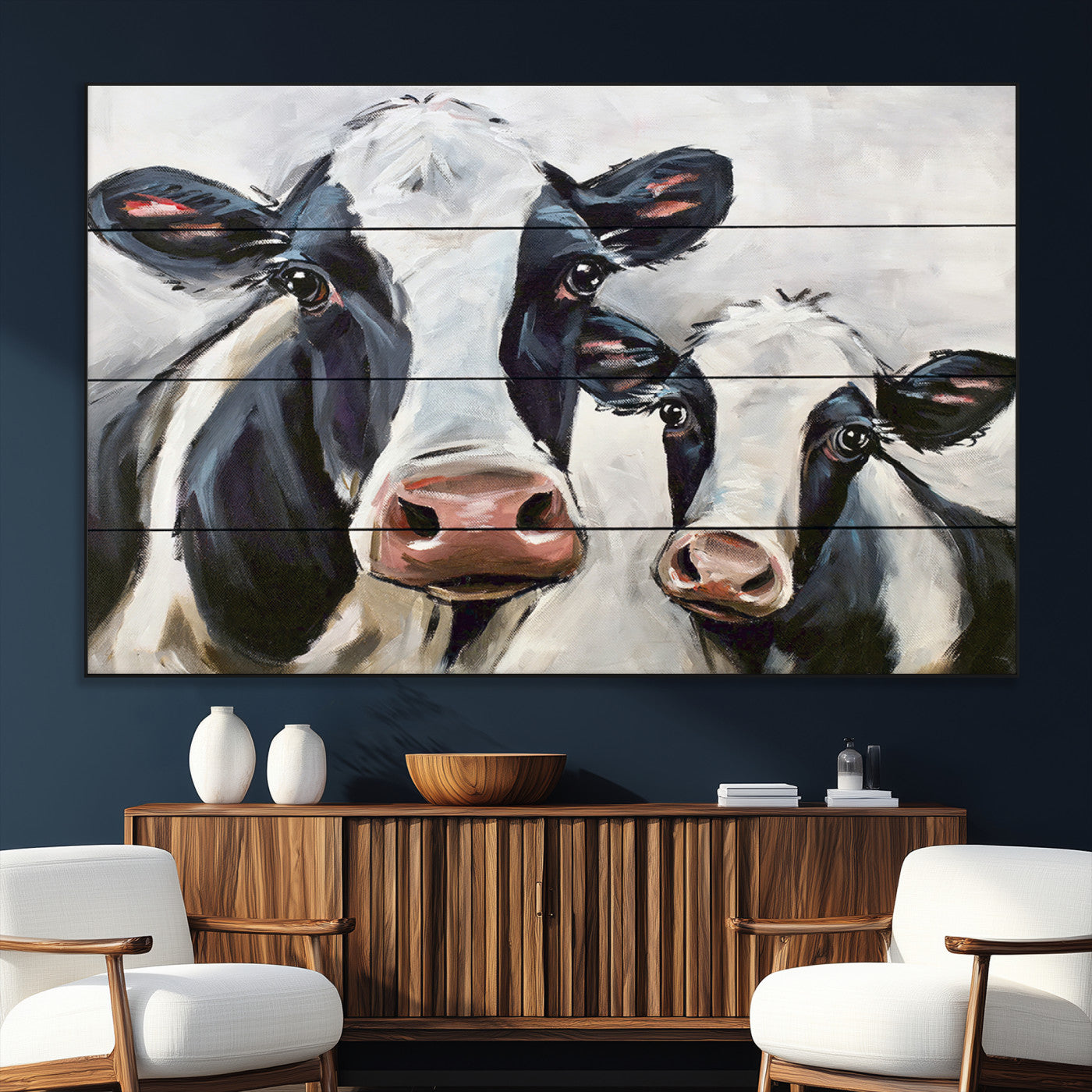 28934-SEG-FC-51X34_Oversize_Oversize-Vintage Baby and Mom Cattle Wall Art Canvas Print