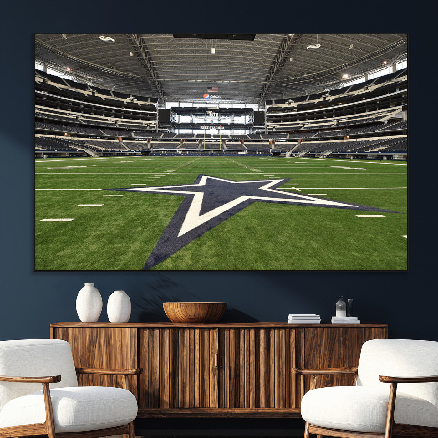 SEG-FC-51X34_Oversize - Dallas Cowboys Football Team Print - Arlington AT&T Stadium Wall Art Canvas Print