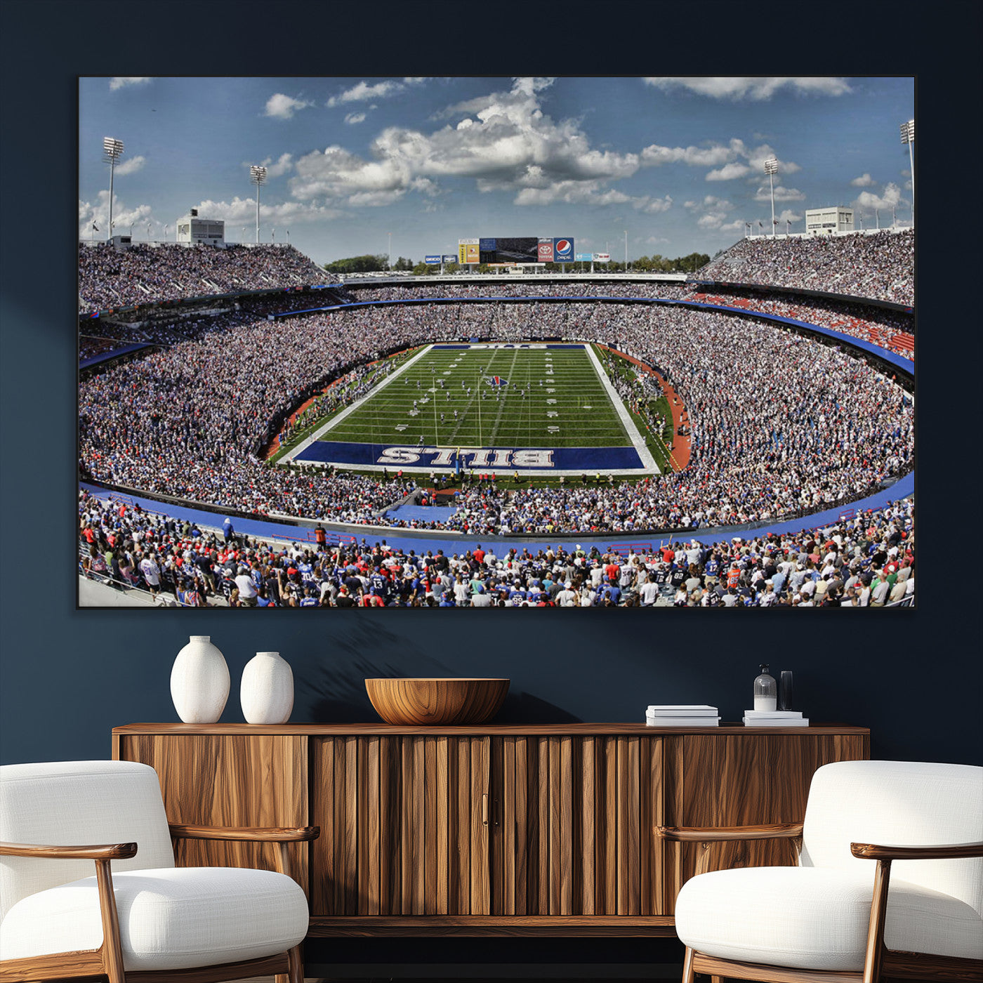 SEG-FC-51X34_Oversize - Buffalo Bills Highmark Stadium Wall Art Canvas Print - Bills Stadium Game Day Triple Canvas Wall Art