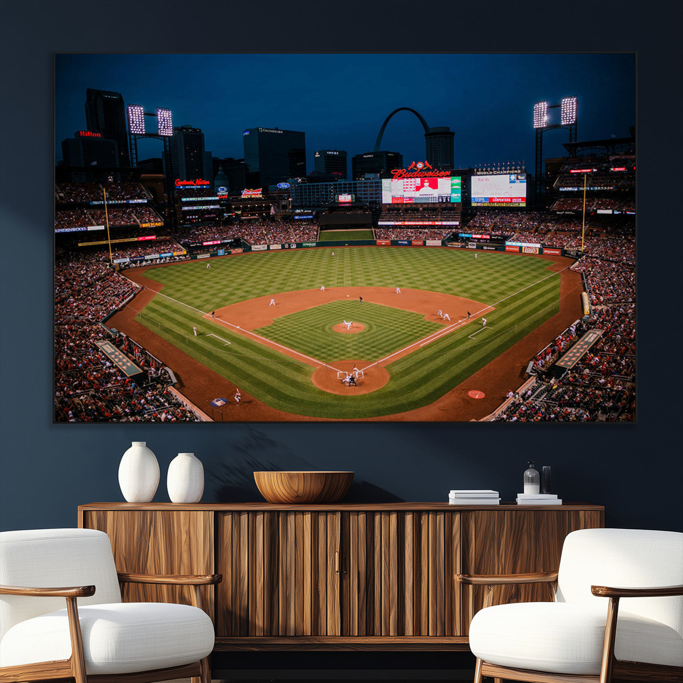 SEG-FC-51X34_Oversize - St. Louis Cardinals Baseball Team Print - Busch Stadium Wall Art Canvas Print