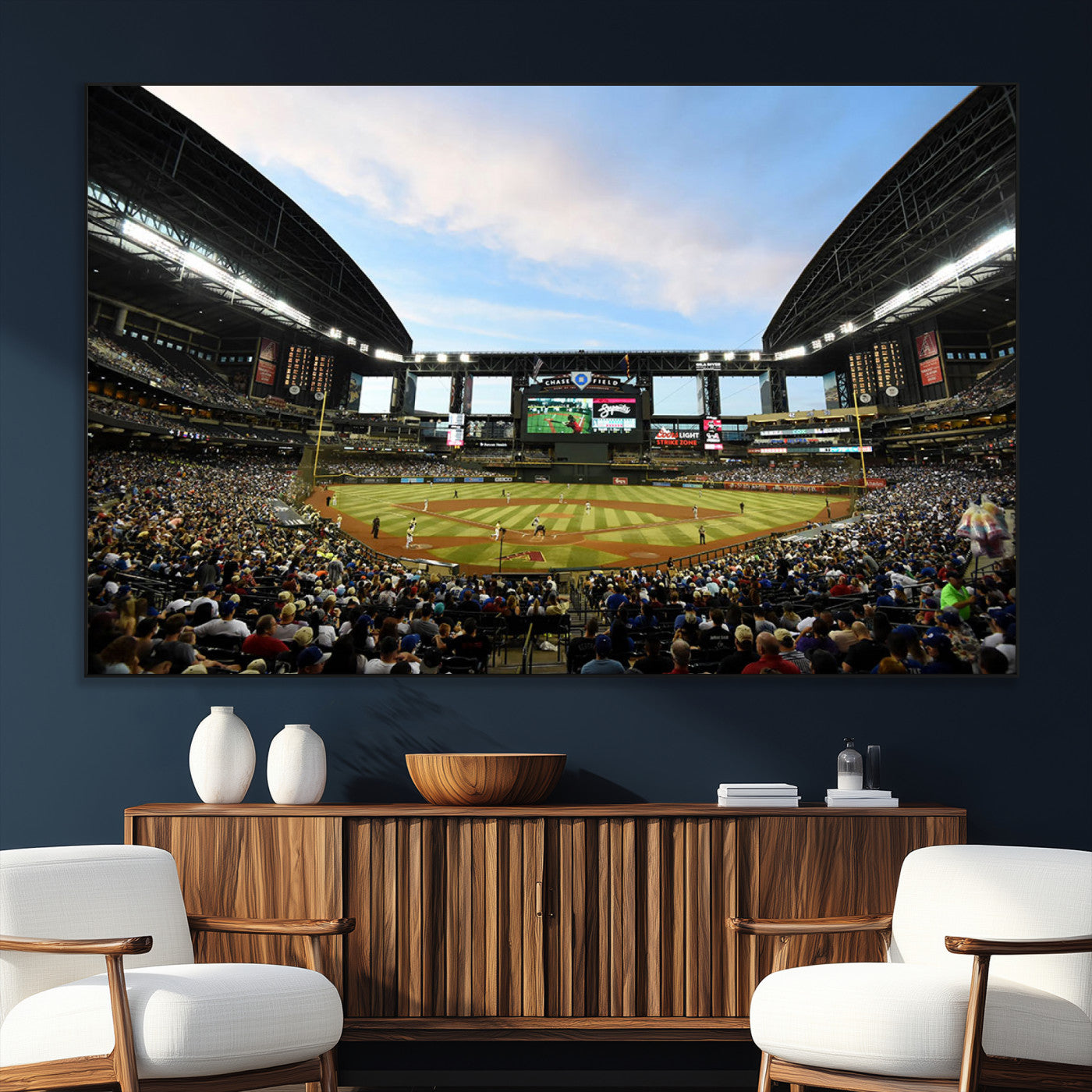 92672-SEG-FC-51X34_Oversize_Oversize-Arizona Diamondbacks Team Print - Phoenix Chase Field Stadium Wall Art Canvas Print