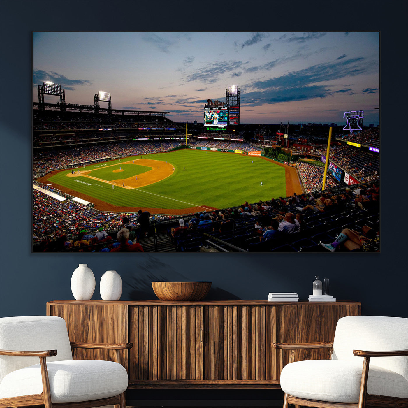 17415-SEG-FC-51X34_Oversize_Oversize-Philadelphia Phillies Baseball Team Print - Citizens Bank Park Stadium Wall Art Canvas Print