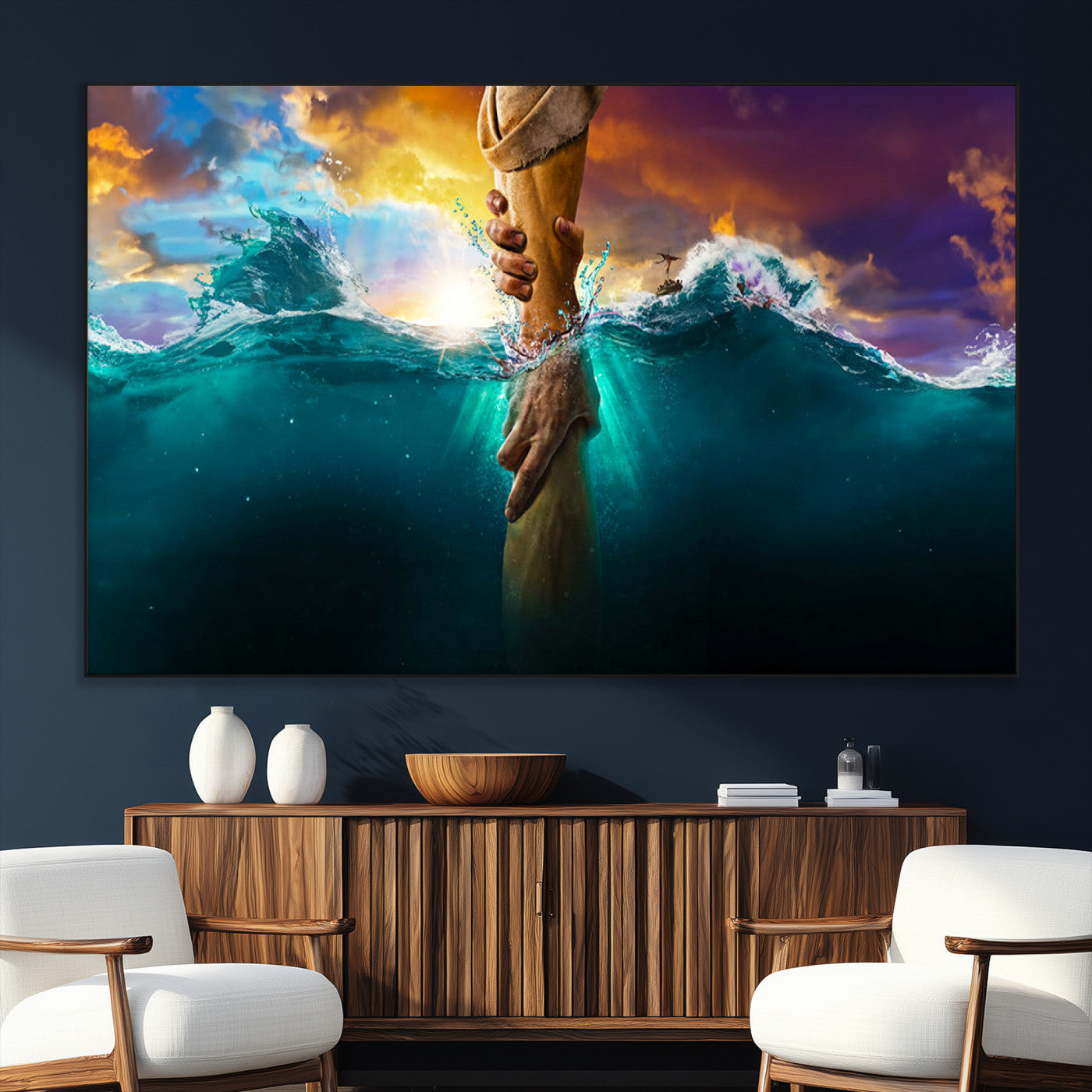 SEG-FC-51X34_Oversize - God Hand Wall Art Canvas Print