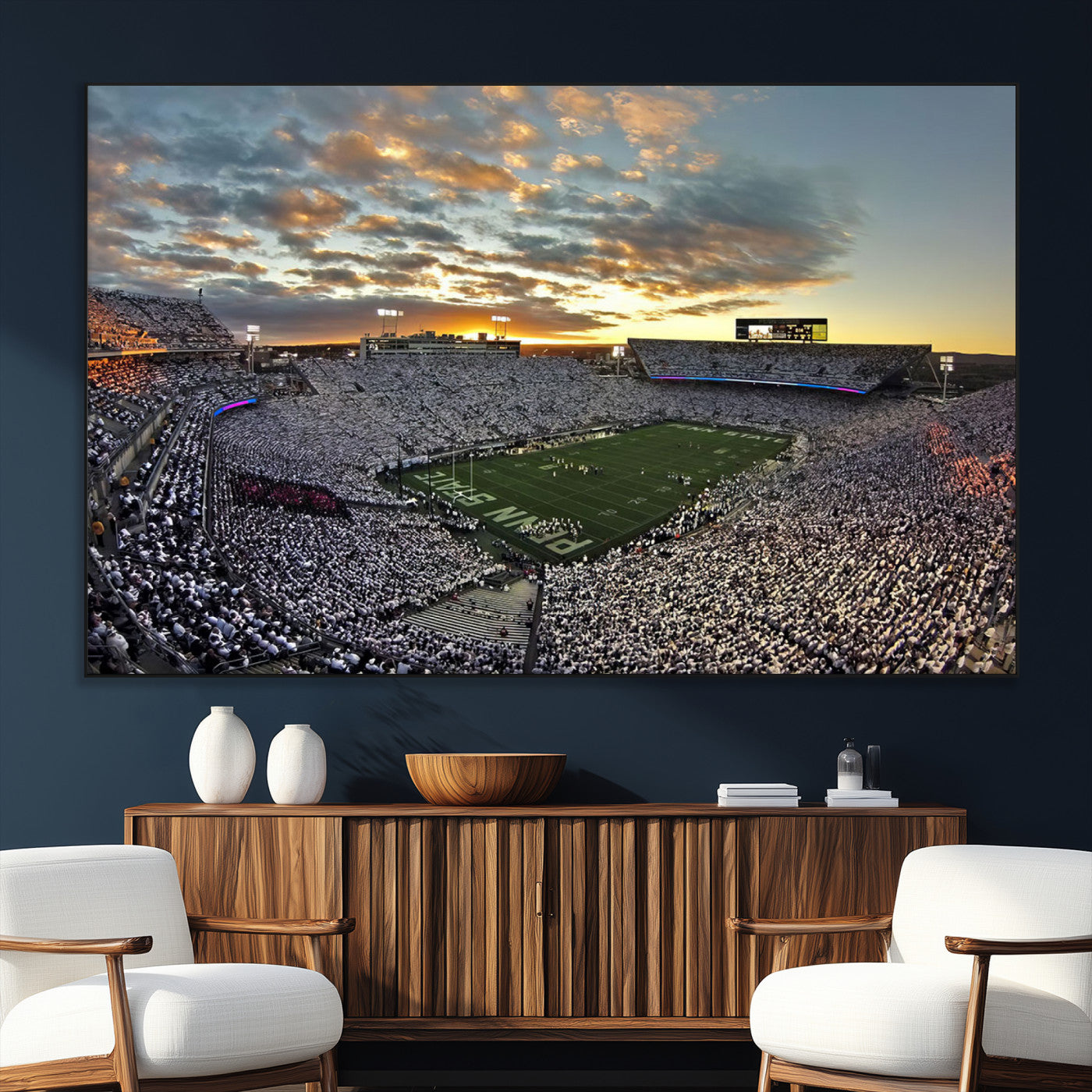 SEG-FC-51X34_Oversize - Beaver Stadium Wall Art - Penn State Stadium Wall Art | Penn Nittany Lions Football Match for Sport