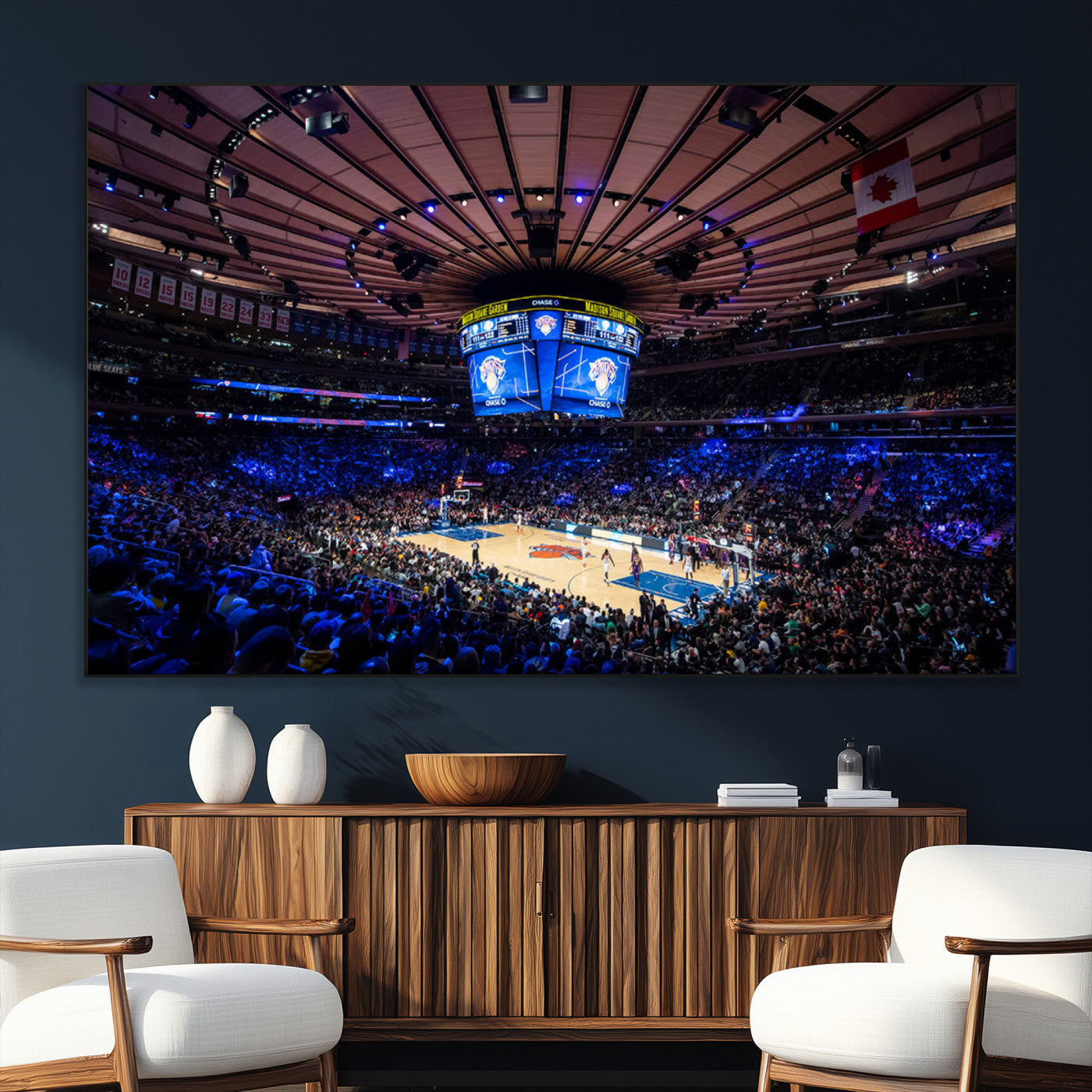 SEG-FC-51X34_Oversize - Madison Square Garden Basketball Print Canvas- Madison Square Garden Basketball Game Triple Canvas
