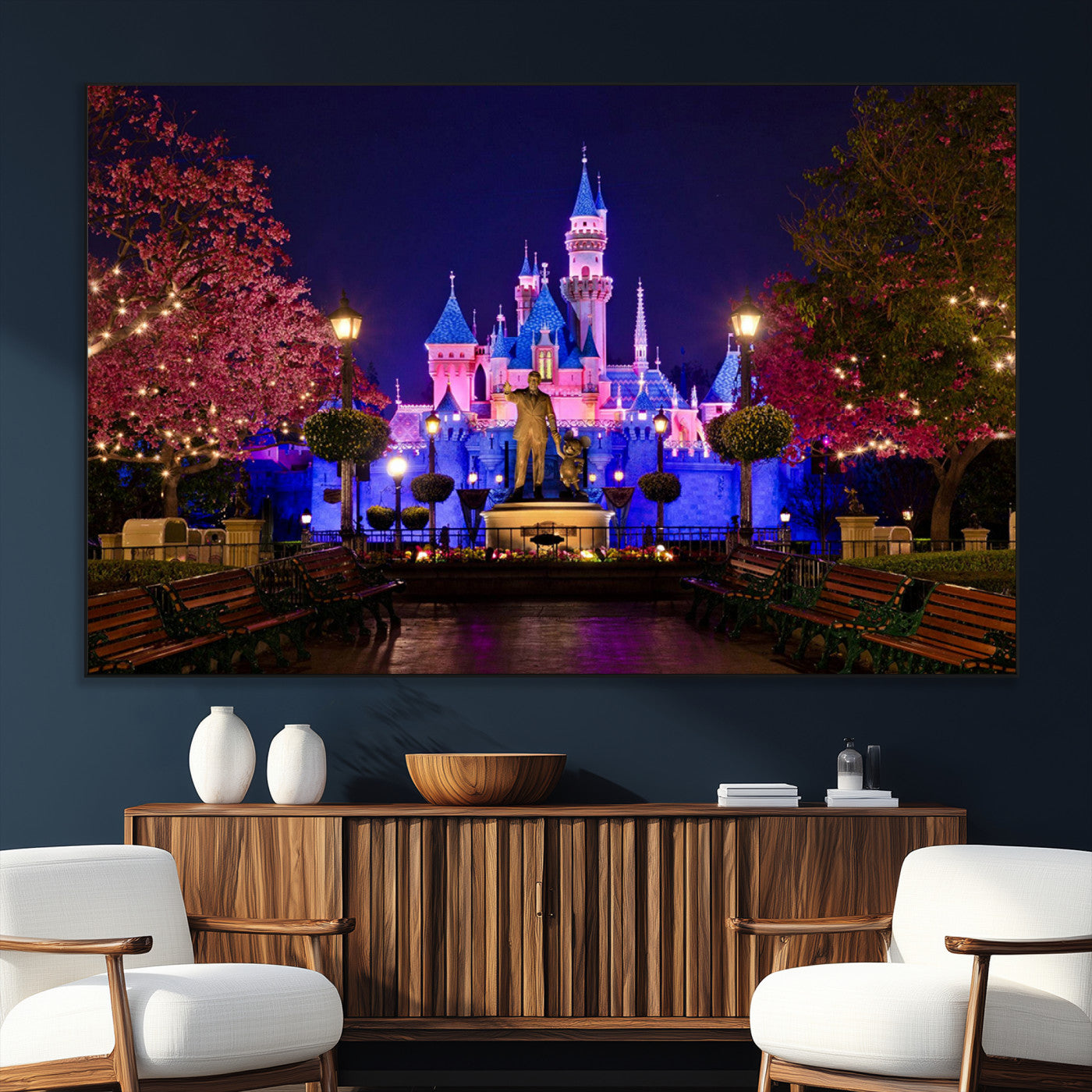 SEG-FC-51X34_Oversize - Castle Large Wall Art Disney Magic Kingdom Kids Room Decor - Disney World Christmas Home Decor Child