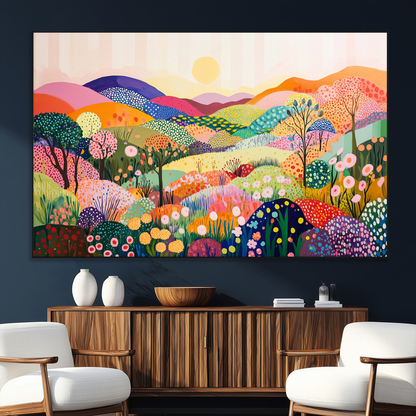 SEG-FC-51X34_Oversize - Yayoi Kusama 1986 Wall Art Print – Yayoi Kusama Wabi Sabi Japanese Wall Art Print - Vibrant Abstract