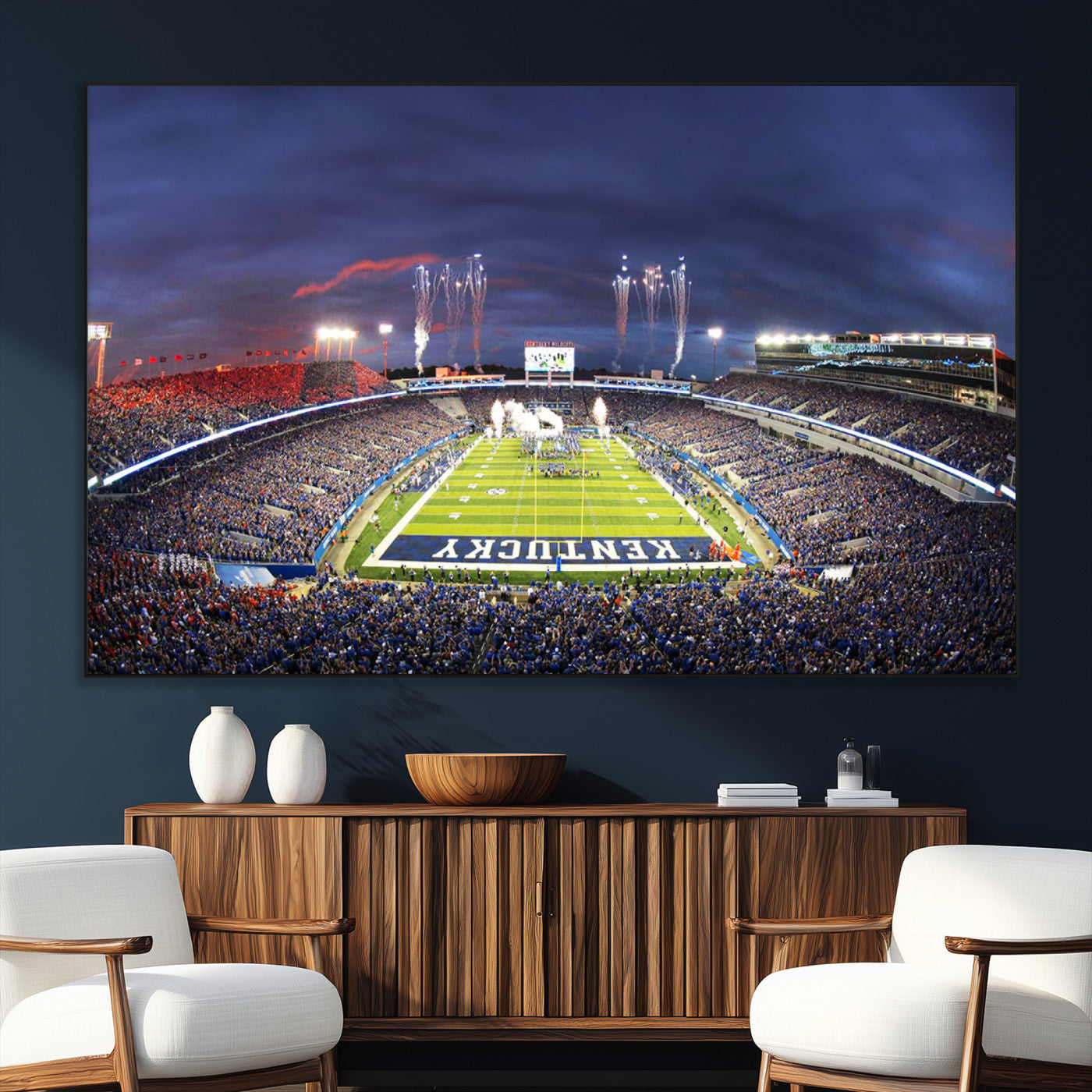 SEG-FC-51X34_Oversize - Kroger Field Canvas Wall Art - Kentucky Stadium Wall Art Print - Sunset Football Stadium Wall Decor